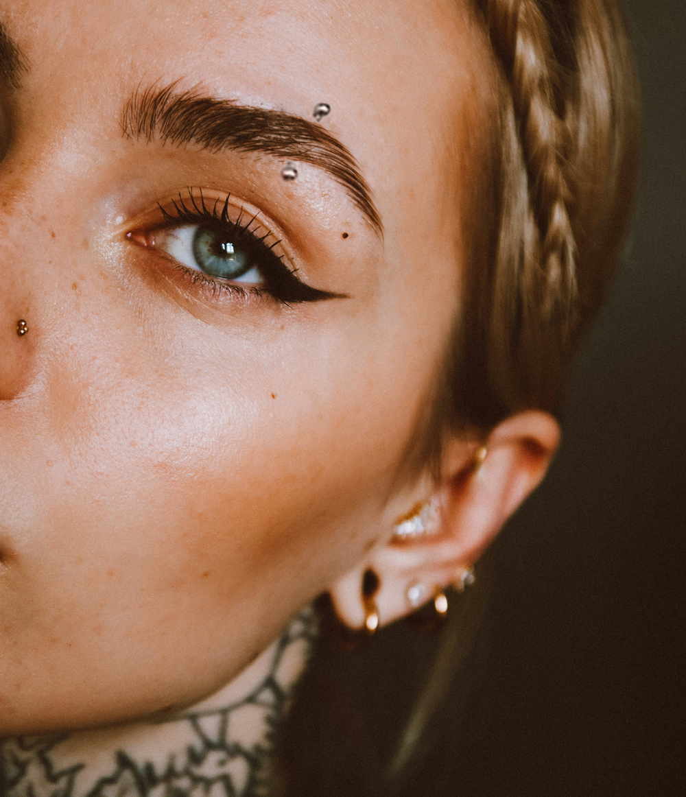 Centered Eyebrow Piercings