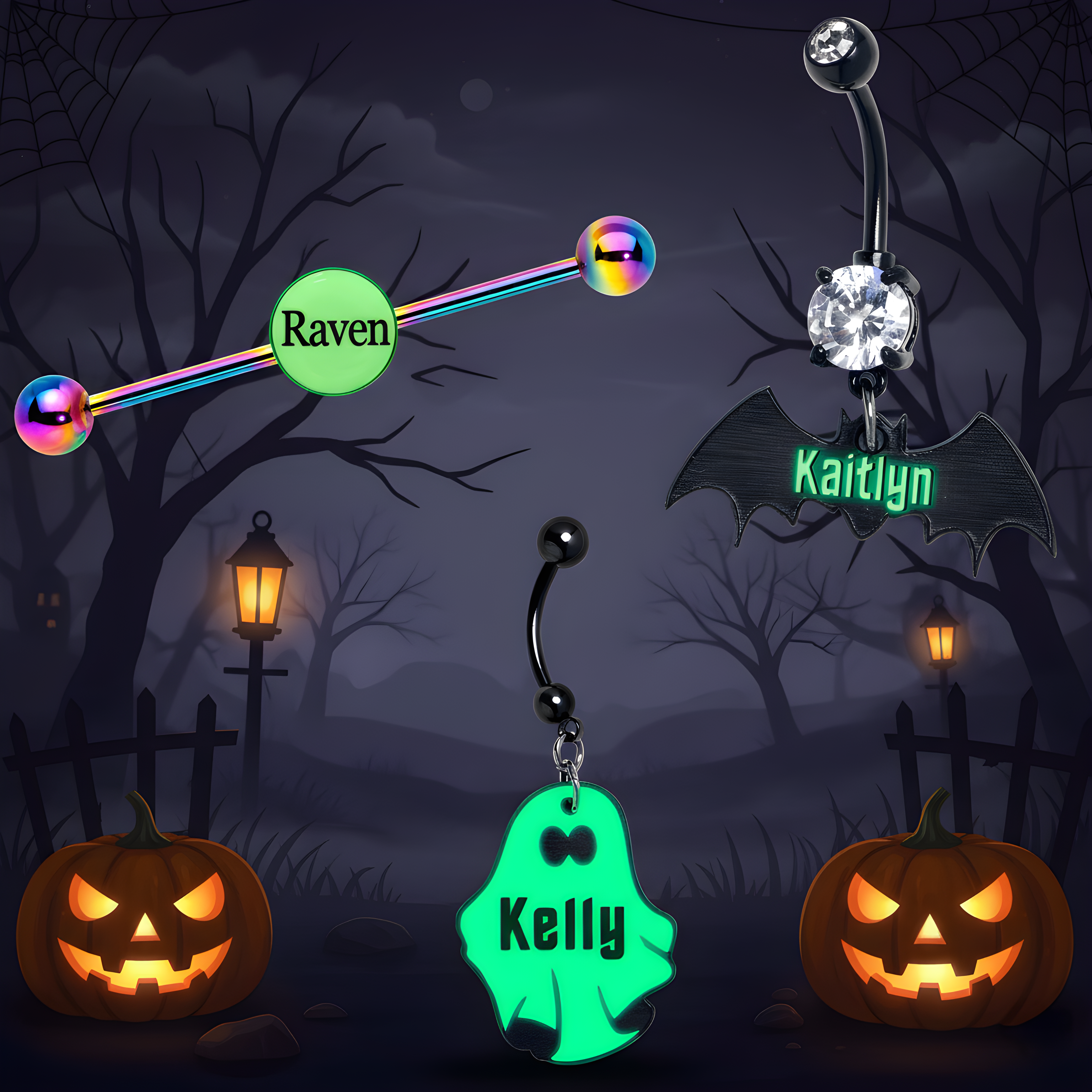 Personalized Halloween Body Jewelry