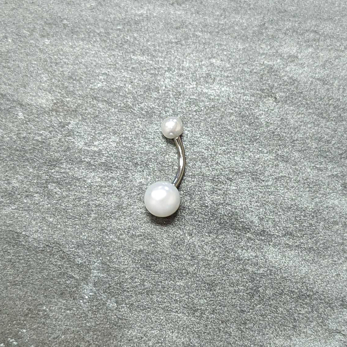 White Faux Pearl Belly Ring