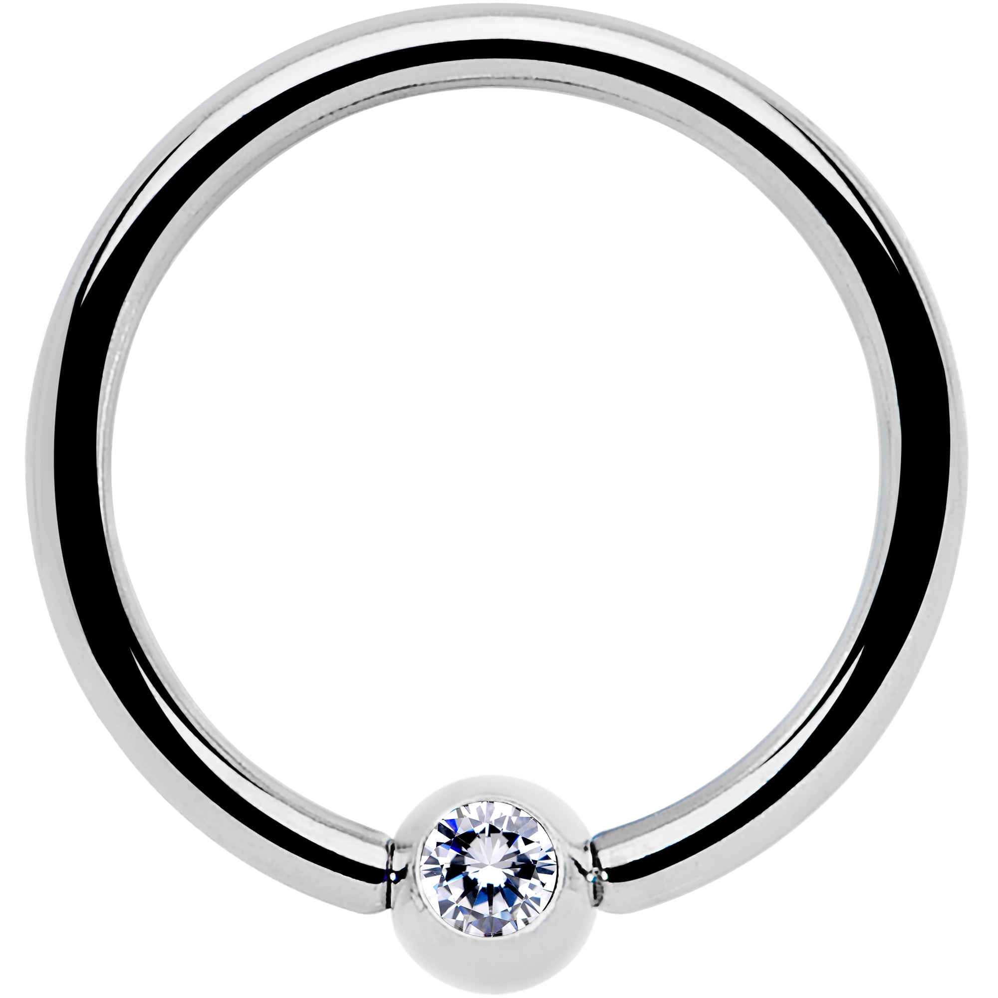 16G 3/8 Clear Crystal BCR Captive Ring