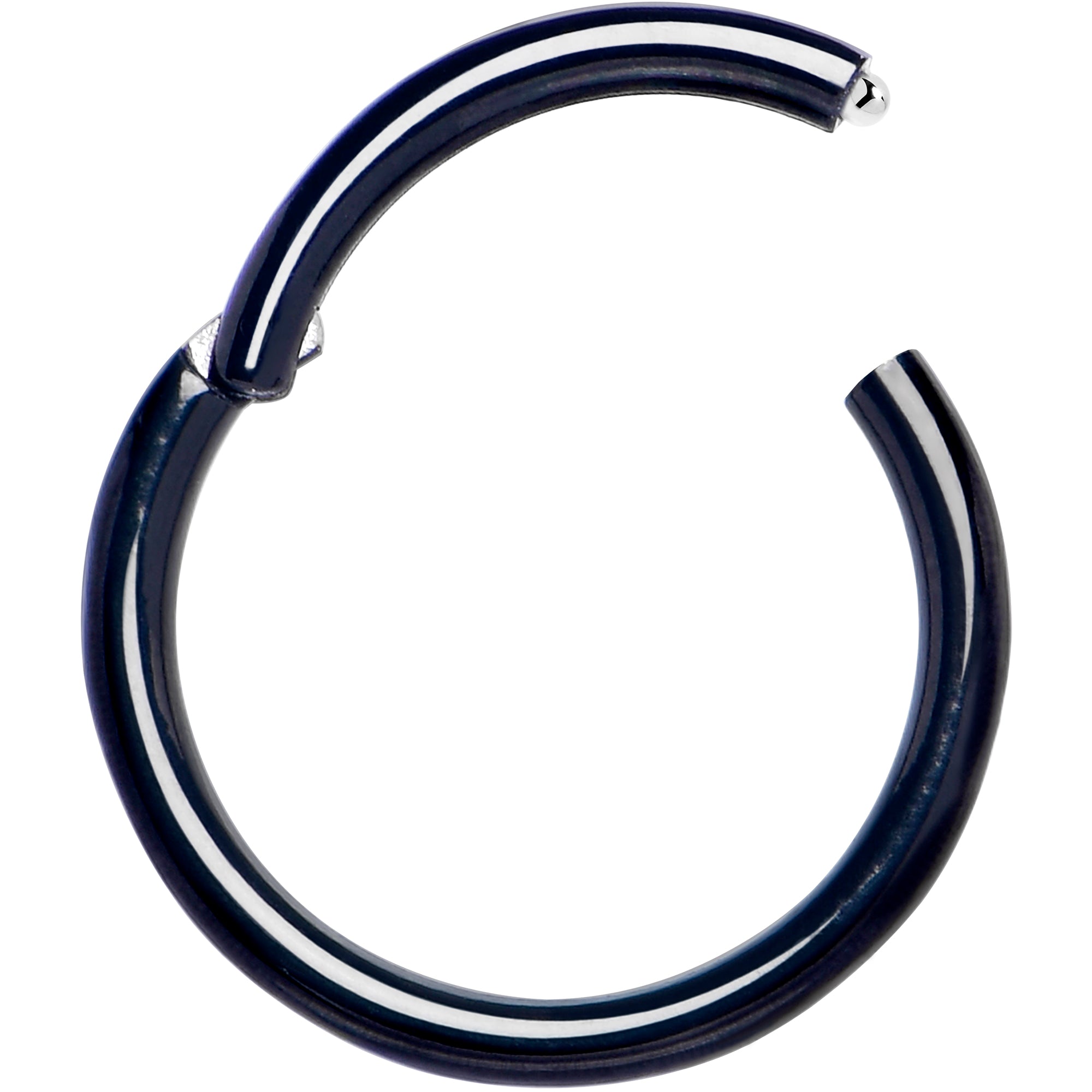 16G 3/8 Black PVD Hinged Segment Ring