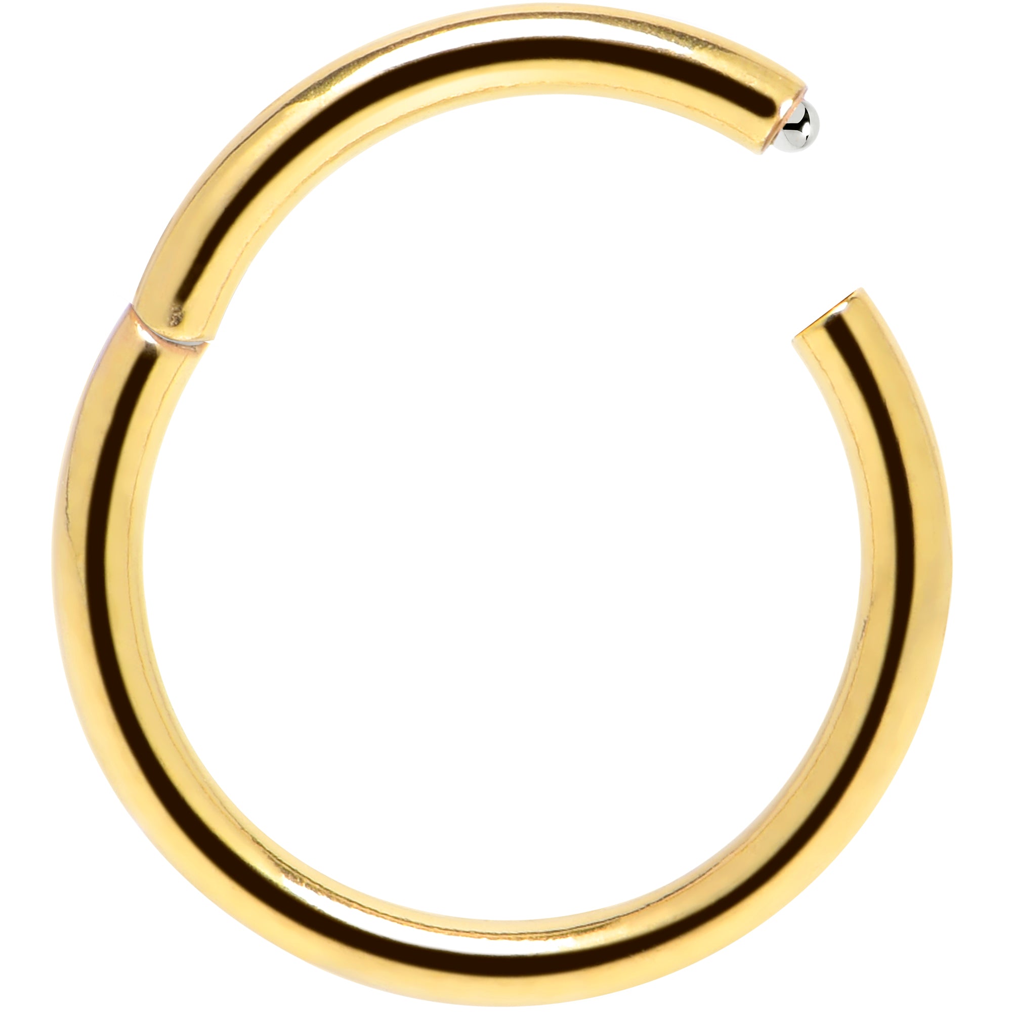 16G 3/8 Gold Tone Anodized Hinged Segment Ring