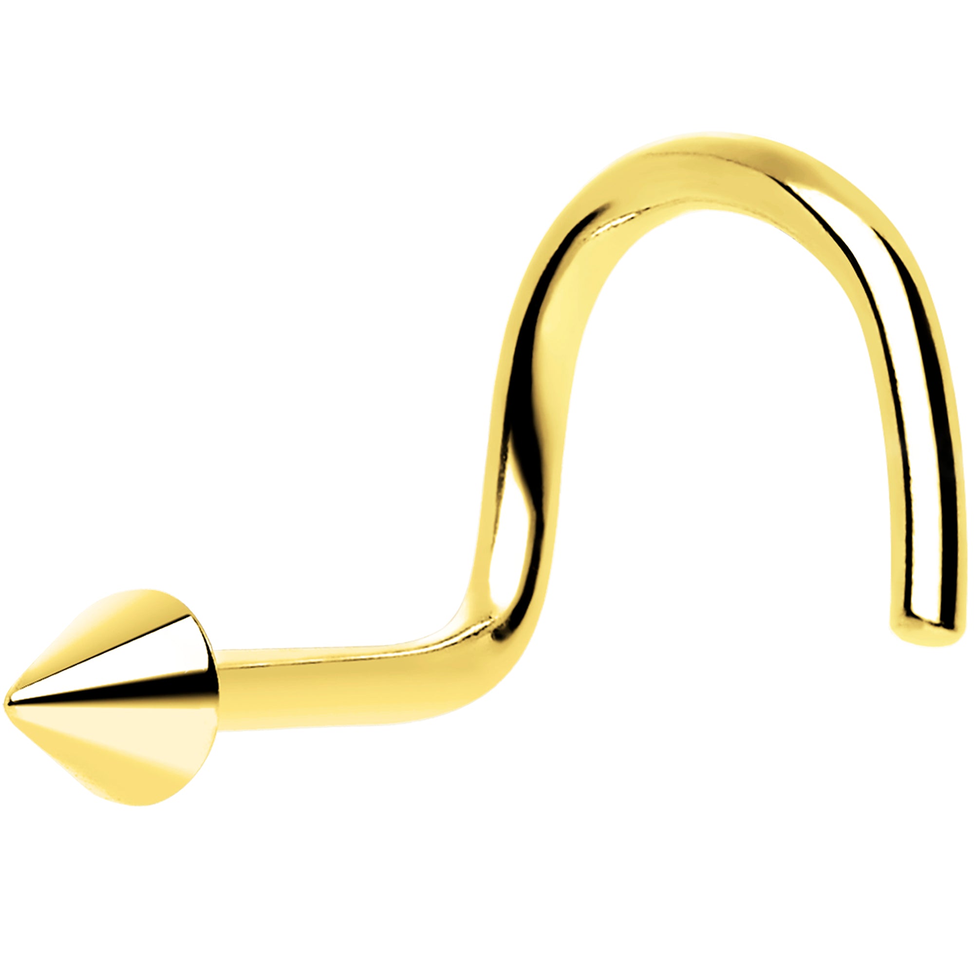 Solid 14K Yellow Gold CONE Nose Ring