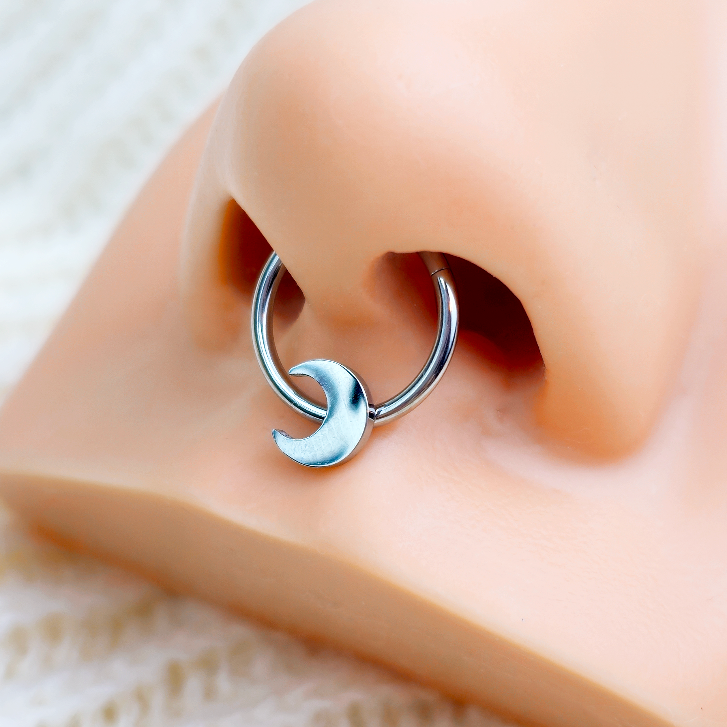 16G 3/8 Crescent Moon Hinged Segment Ring