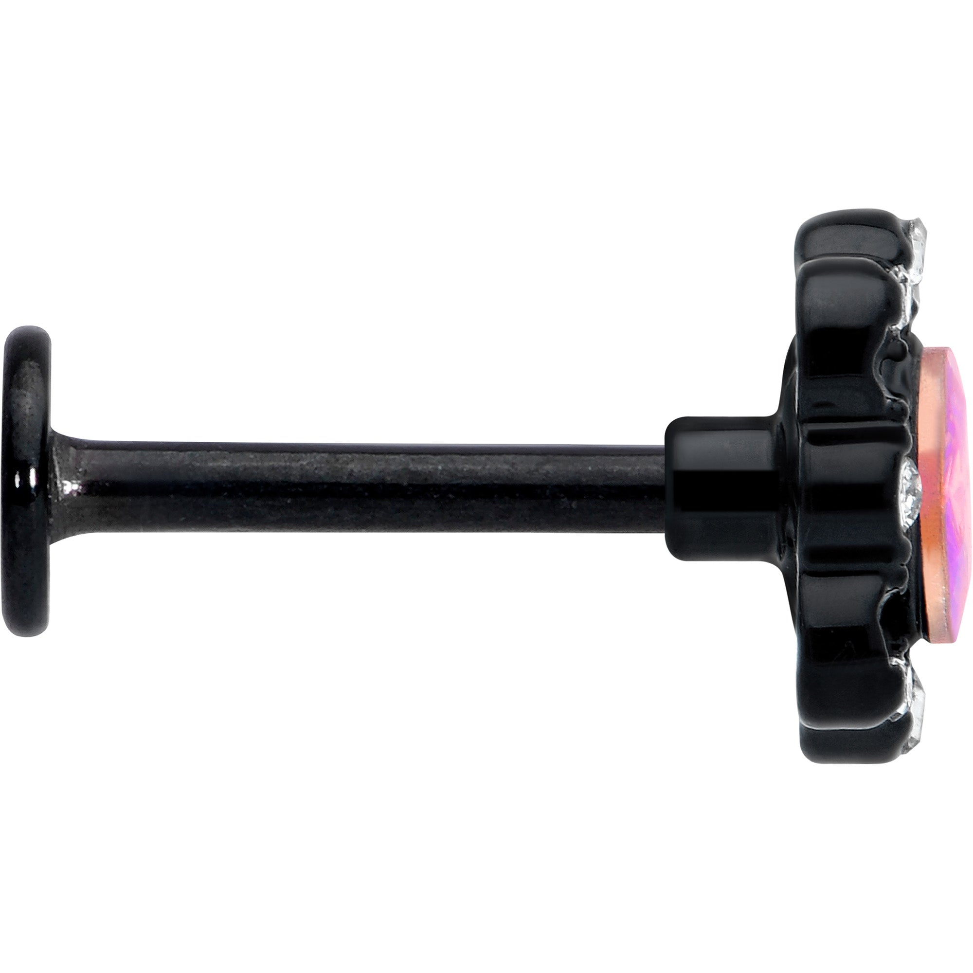 16G 5/16 Aurora Gem Black Filigree Fantasy Labret Monroe Tragus