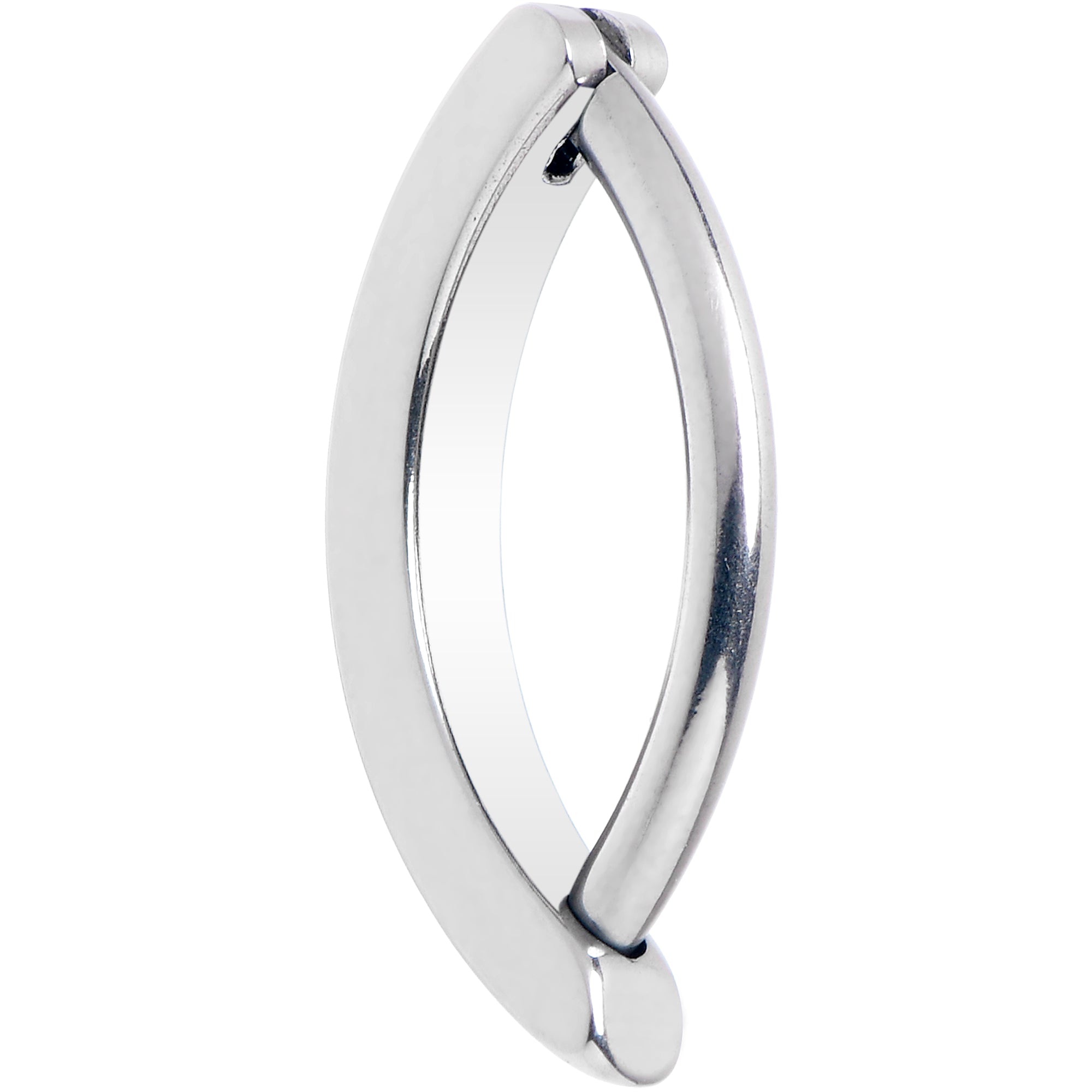 14G 1/2 Implant Grade Titanium CZ Paved Hinged Hoop Belly Ring