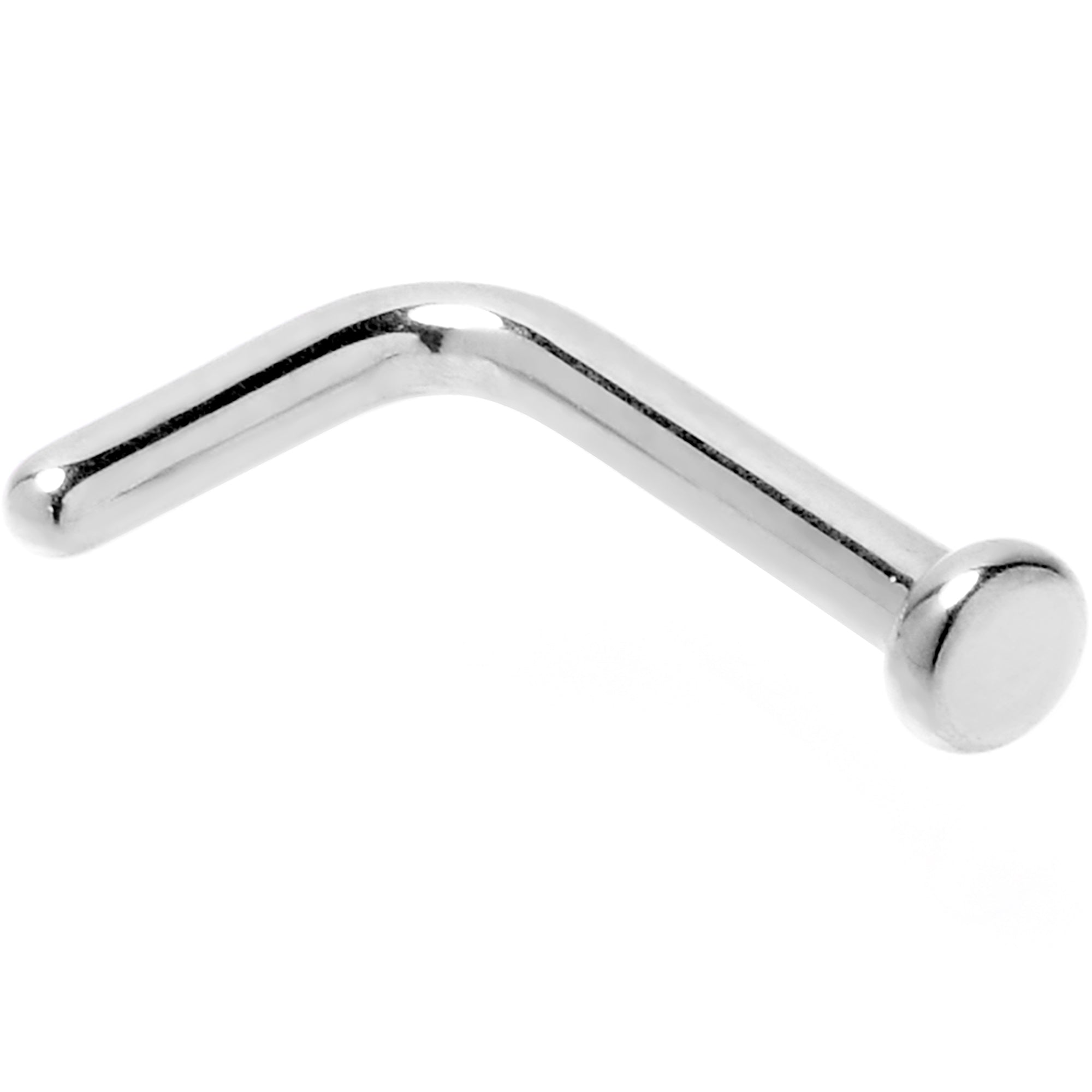 18G 1/4 ASTM F-136 Implant Grade Titanium 2mm Disc End L Shape Nose Ring