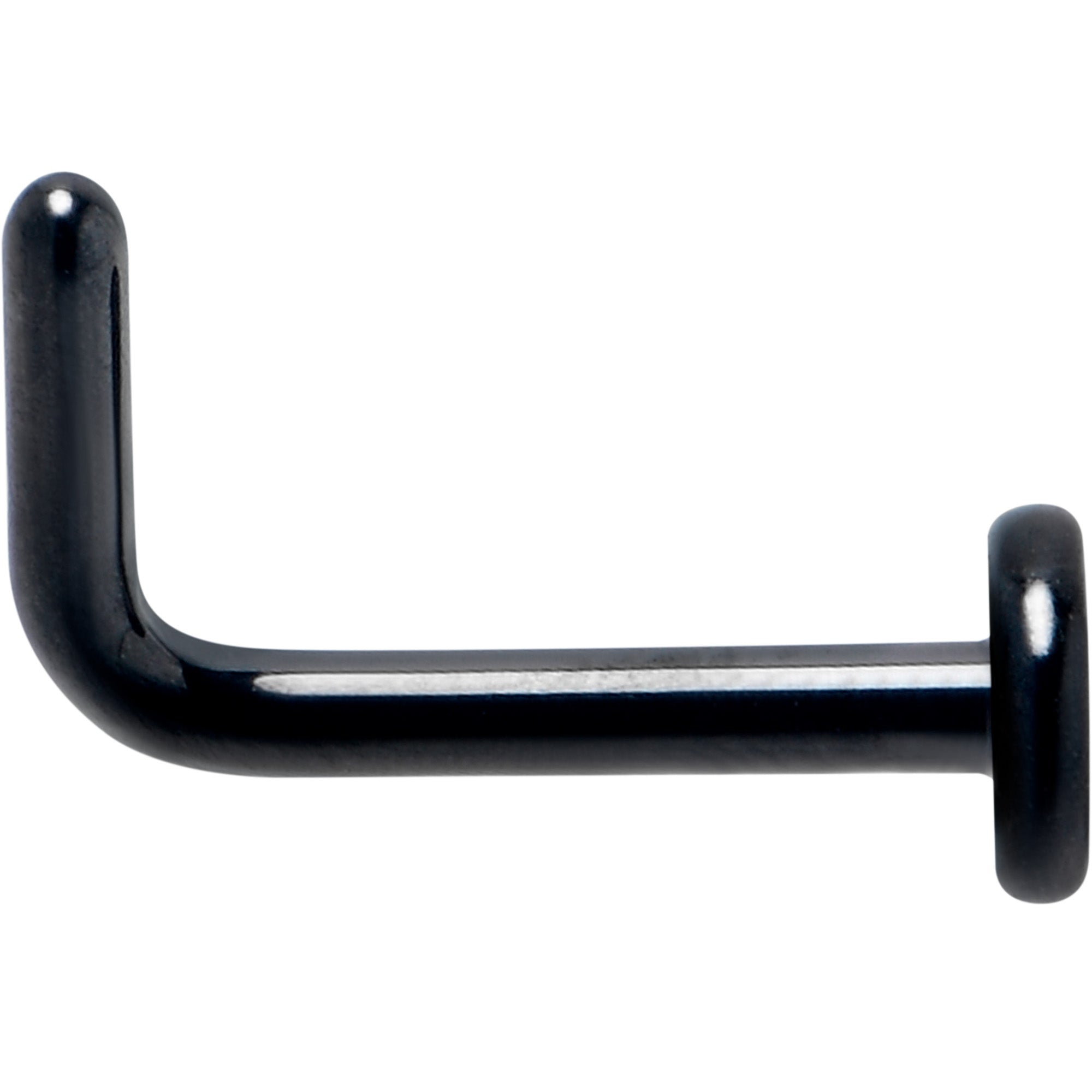 18G 1/4 Black ASTM F-136 Implant Grade Titanium 3mm Disc End L Shape Nose Ring