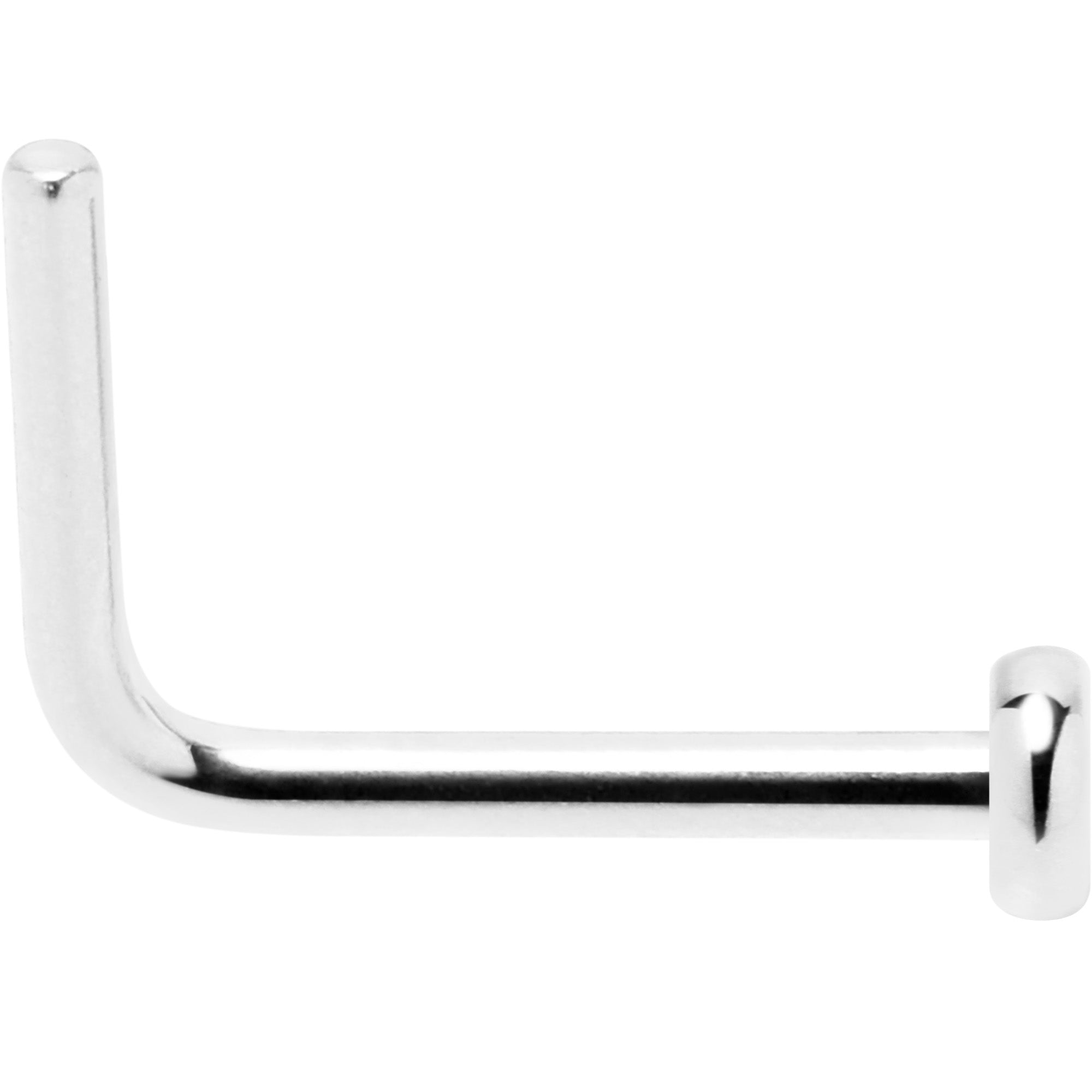 20G 1/4 ASTM F-136 Implant Grade Titanium 2mm Disc End L Shape Nose Ring