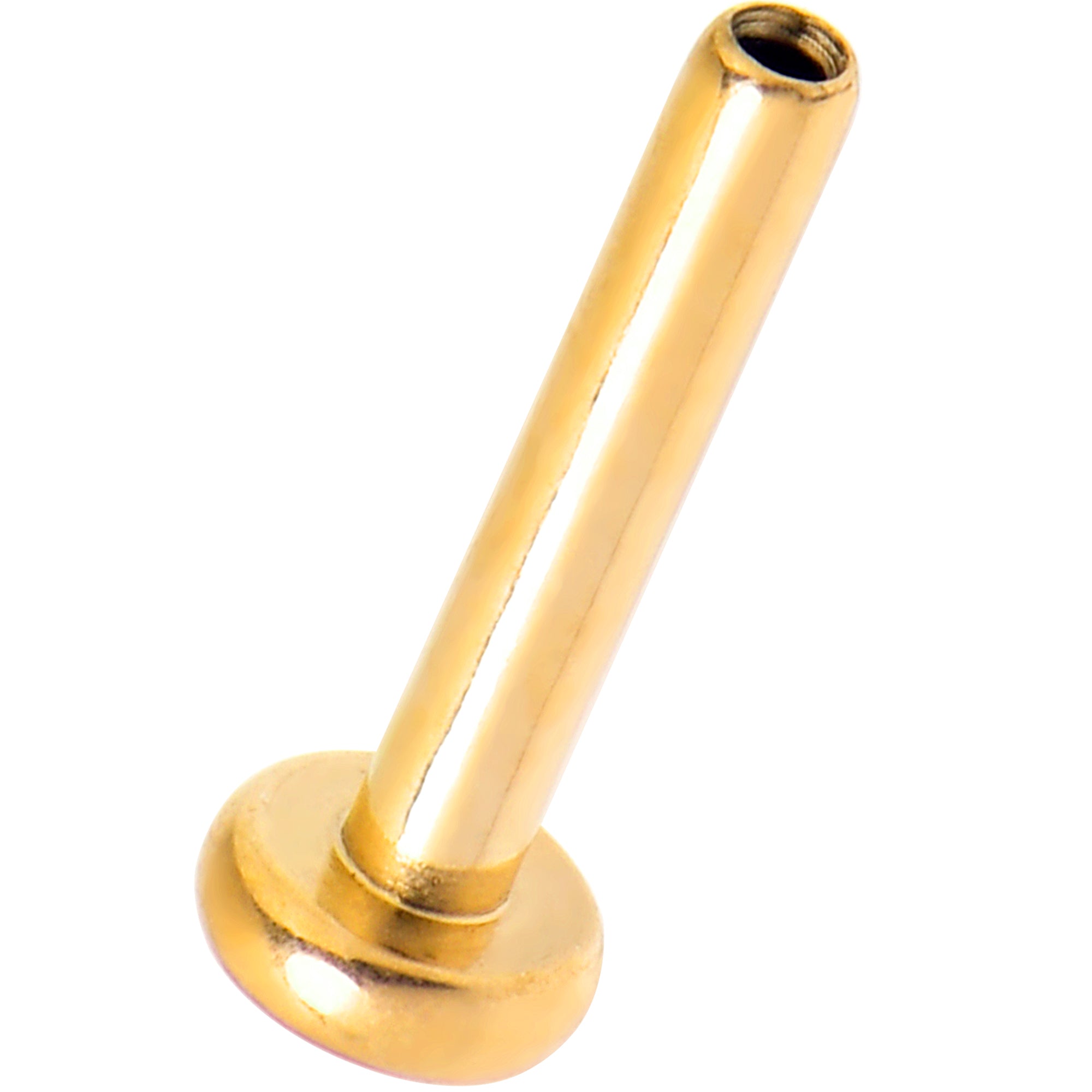 18G 1/4 Gold Tone ASTM F-136 Implant Grade Titanium Threadless Post Only Labret