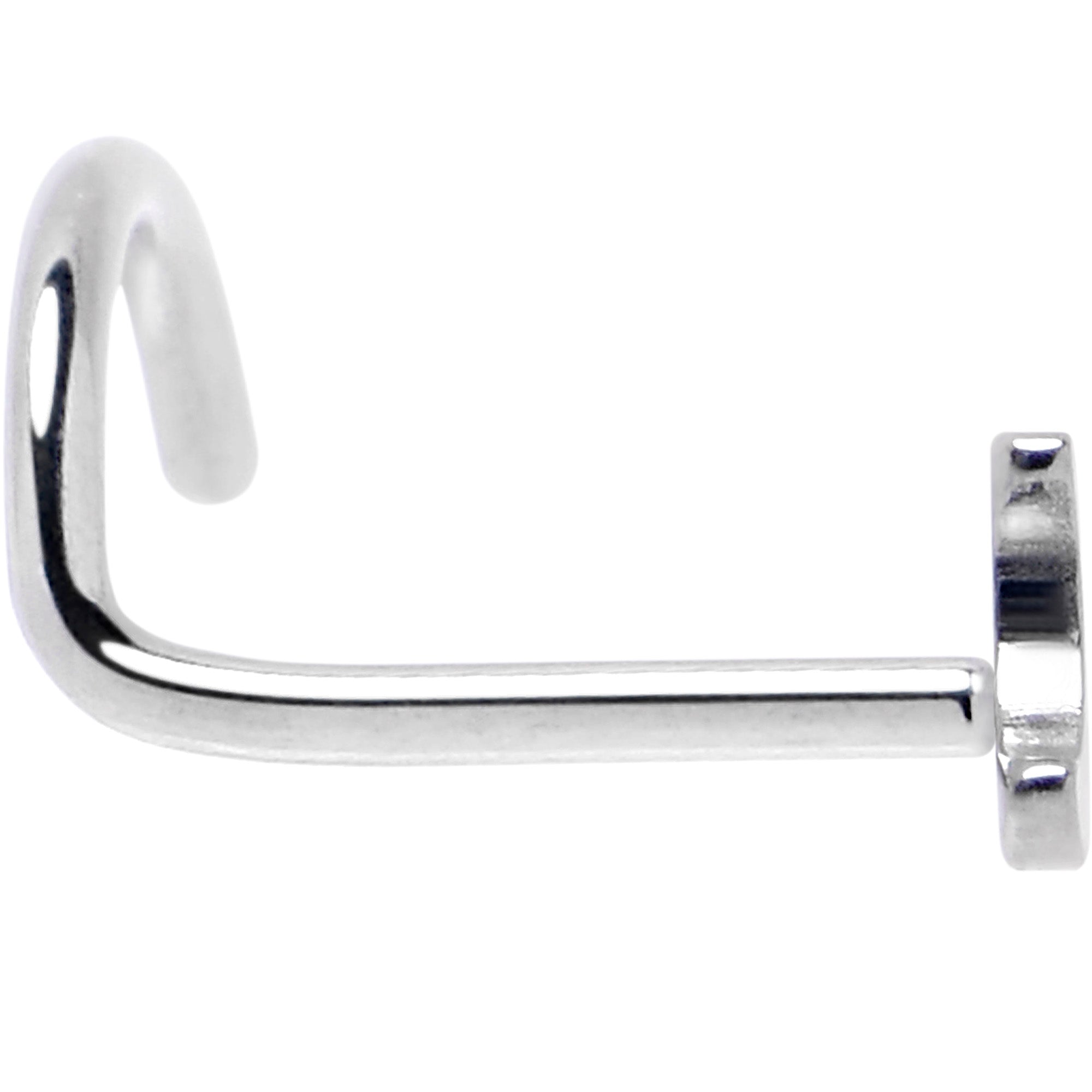 20G 1/4 ASTM F-136 Implant Grade Titanium Moon Threadless Left Side Nose Screw