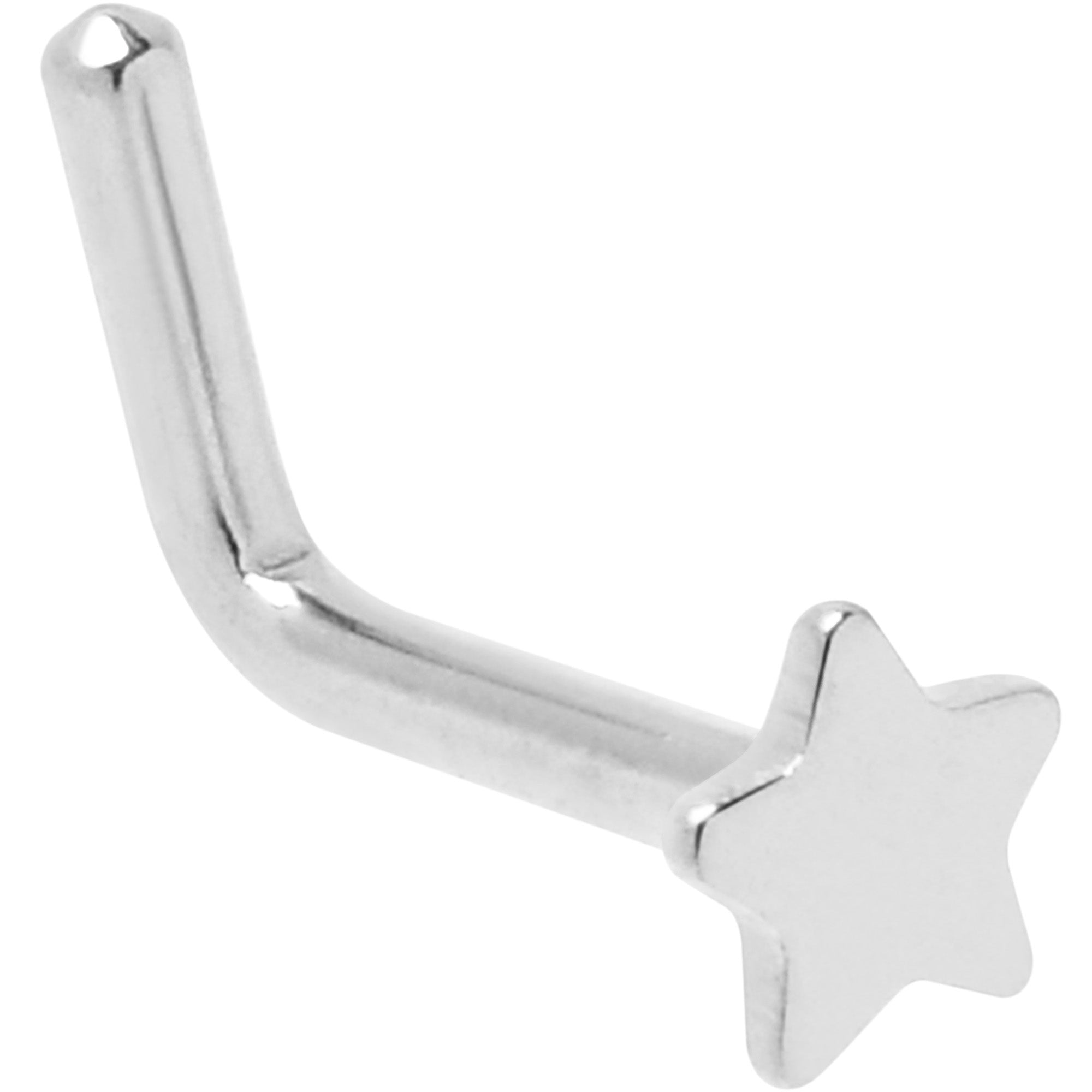 18G 1/4 ASTM F-136 Implant Grade Titanium Star End L Shape Nose Ring