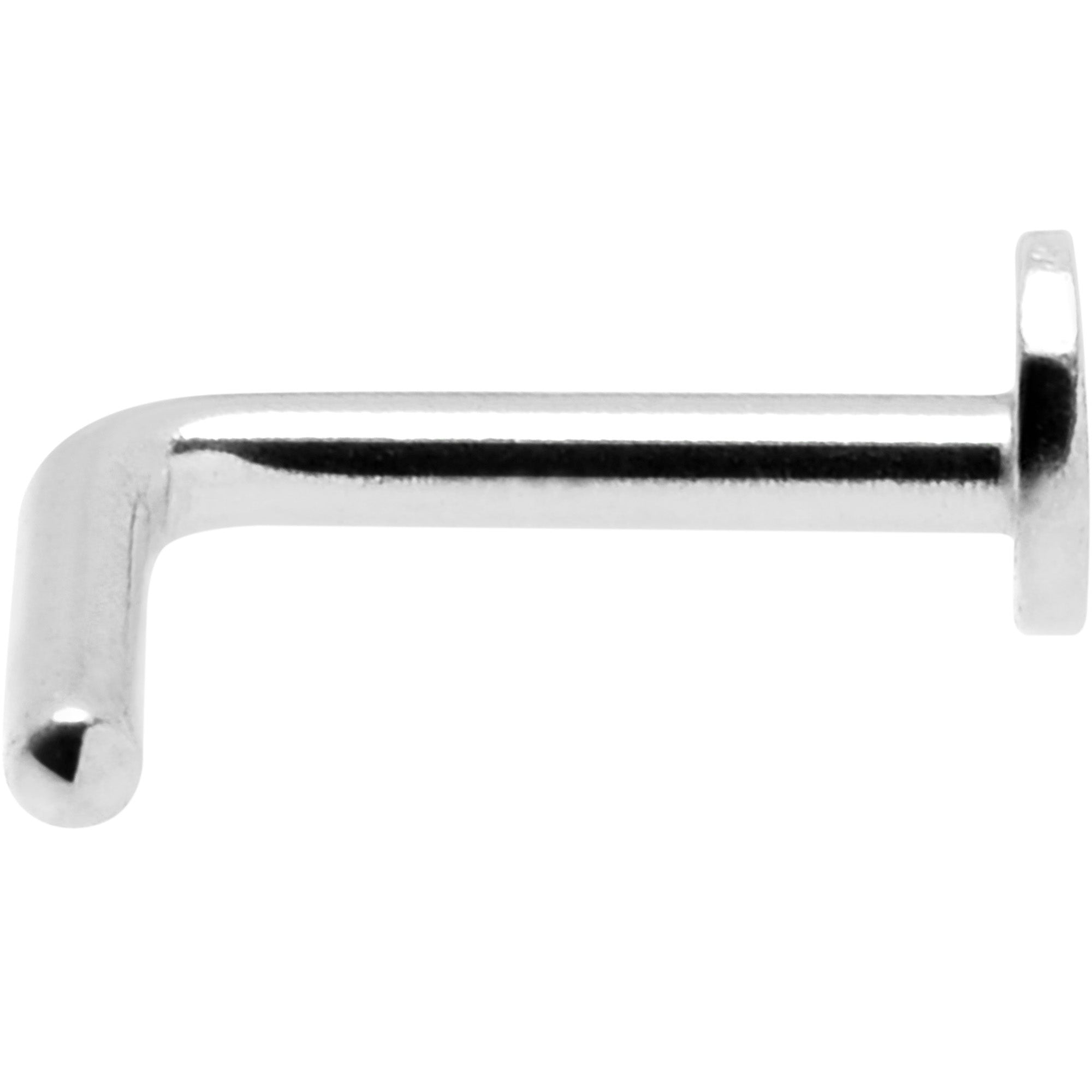 18G 1/4 ASTM F-136 Implant Grade Titanium Moon End L Shape Nose Ring