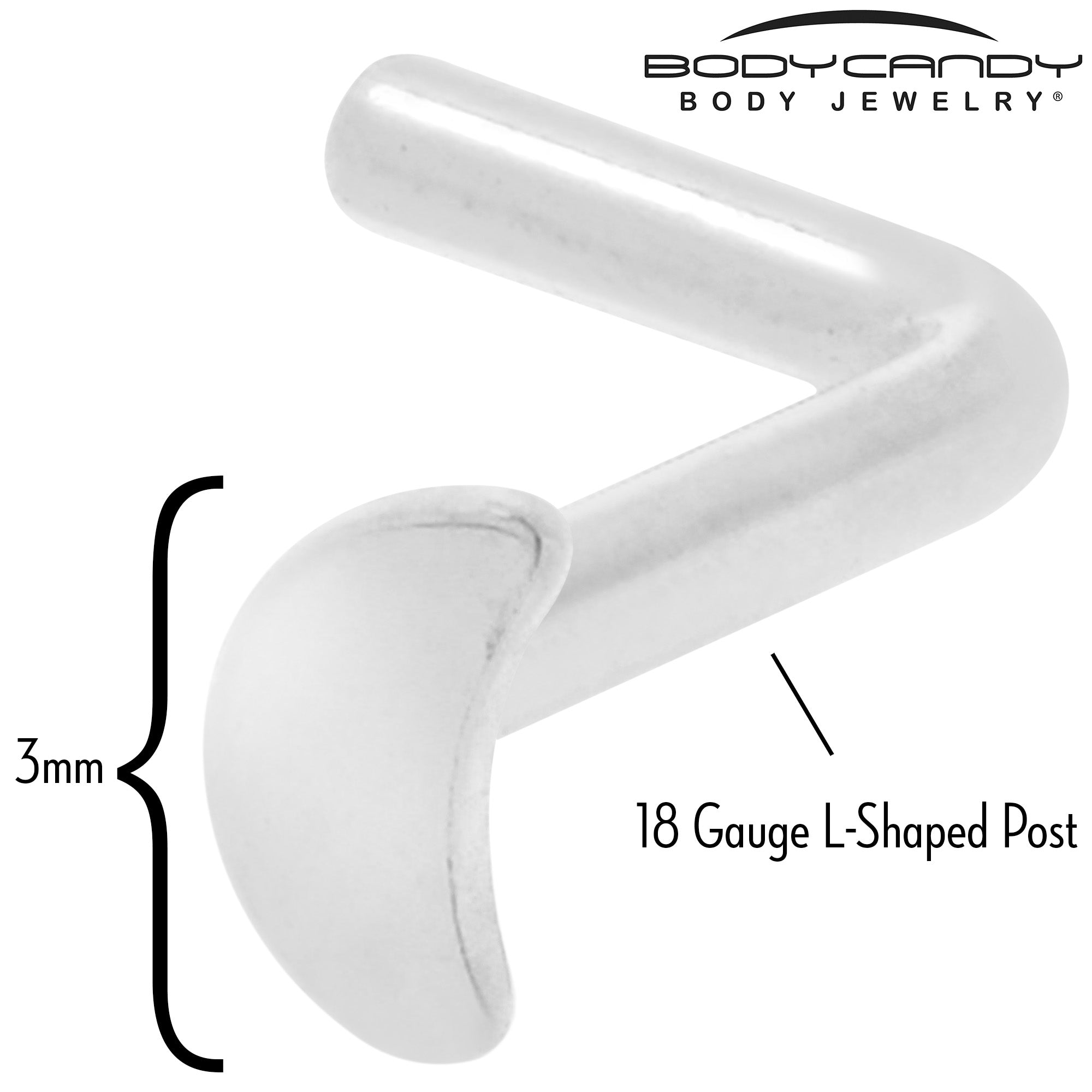 18G 1/4 ASTM F-136 Implant Grade Titanium Moon End L Shape Nose Ring