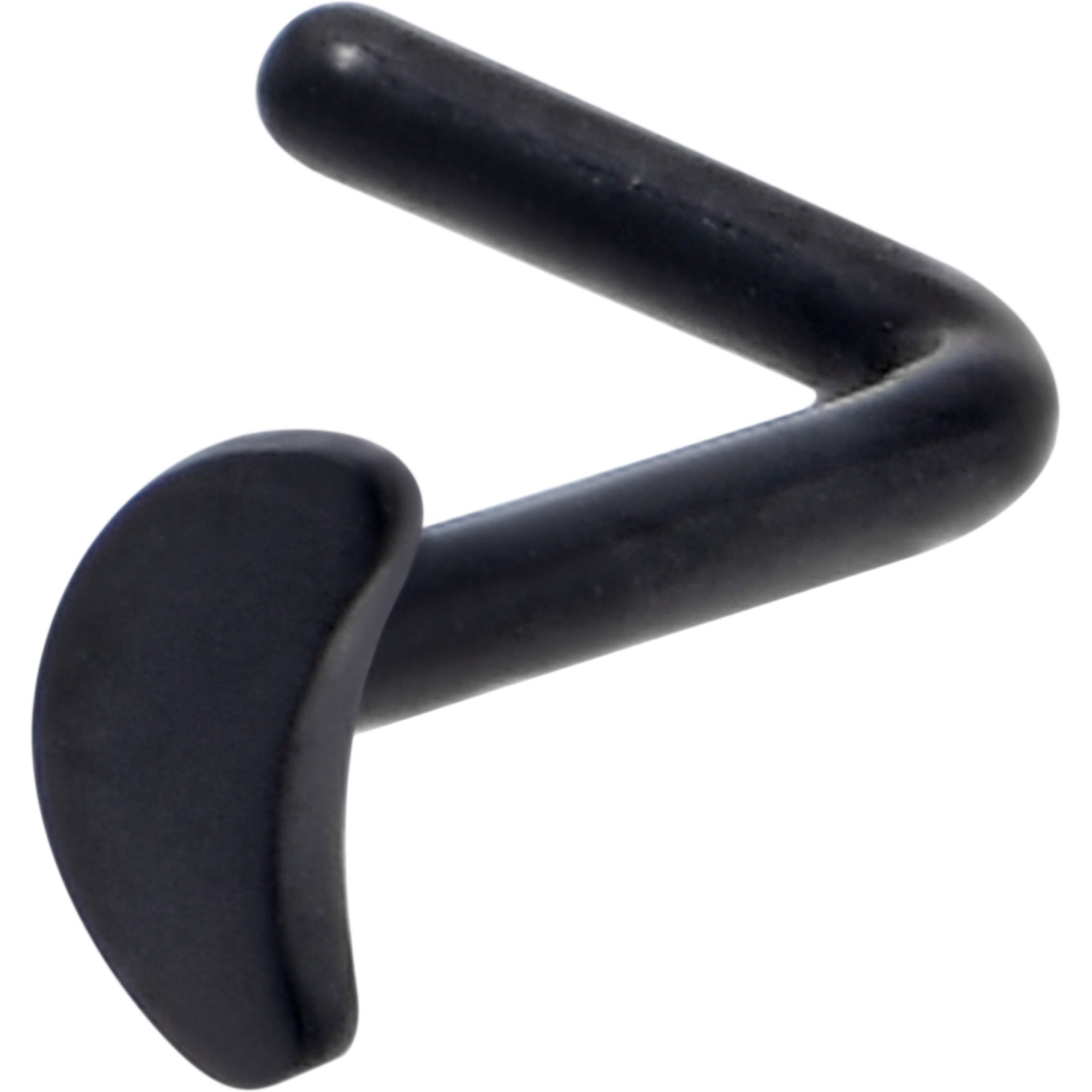20G 1/4 Black ASTM F-136 Implant Grade Titanium Moon End L Shape Nose Ring
