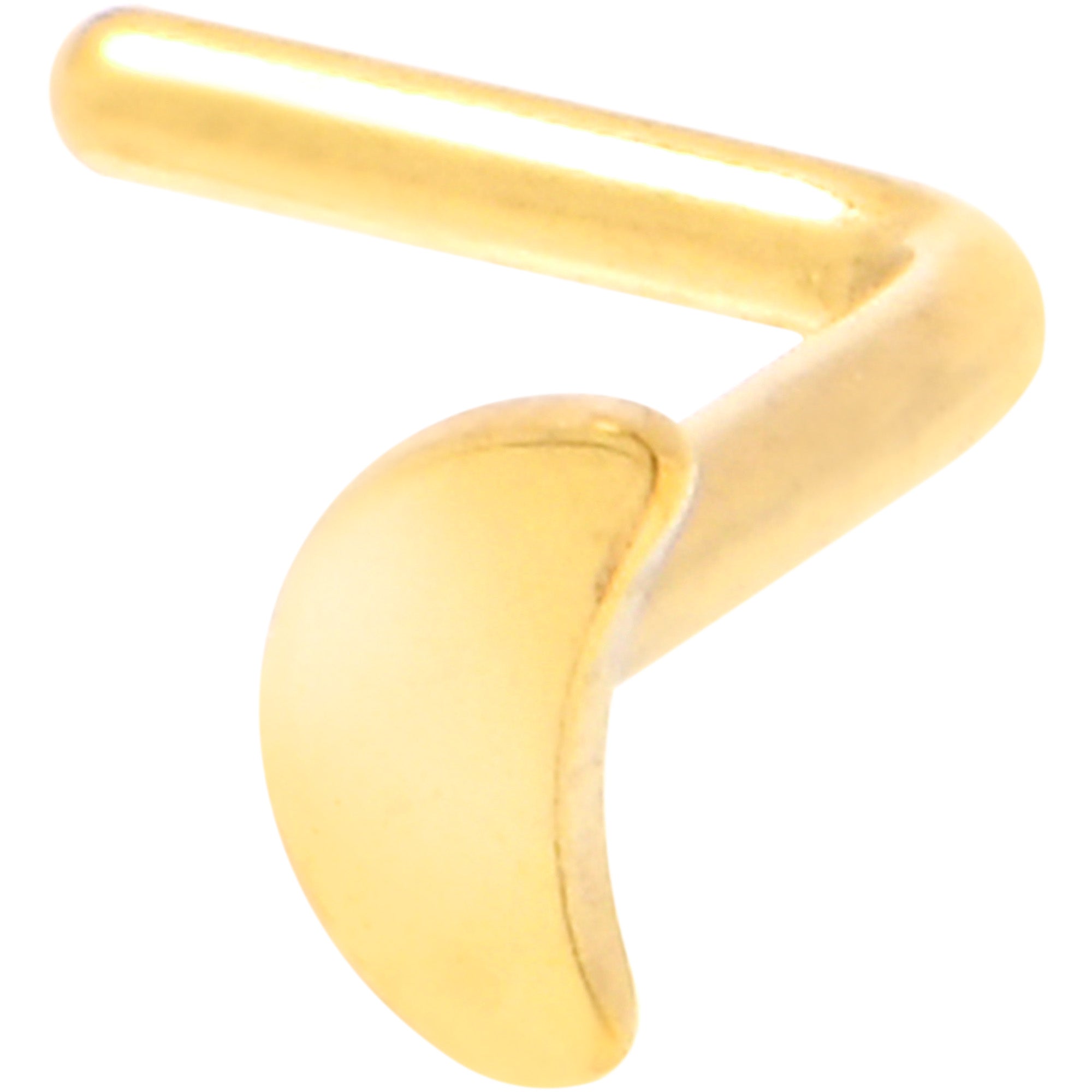 20G 1/4 Gold Tone ASTM F-136 Implant Grade Titanium Moon End L Shape Nose Ring