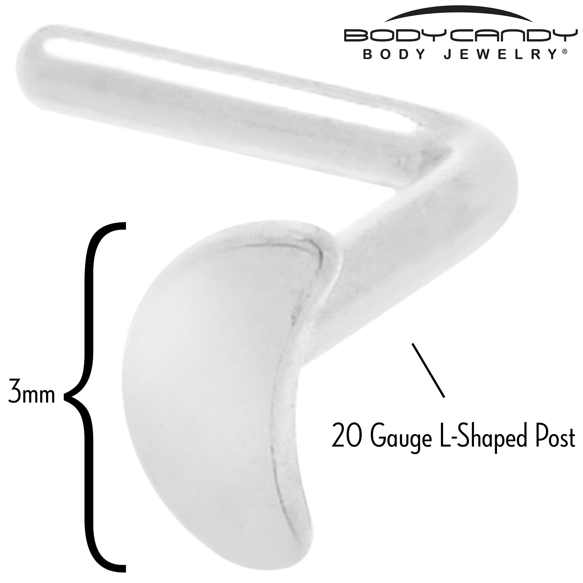 20G 1/4 ASTM F-136 Implant Grade Titanium Moon End L Shape Nose Ring