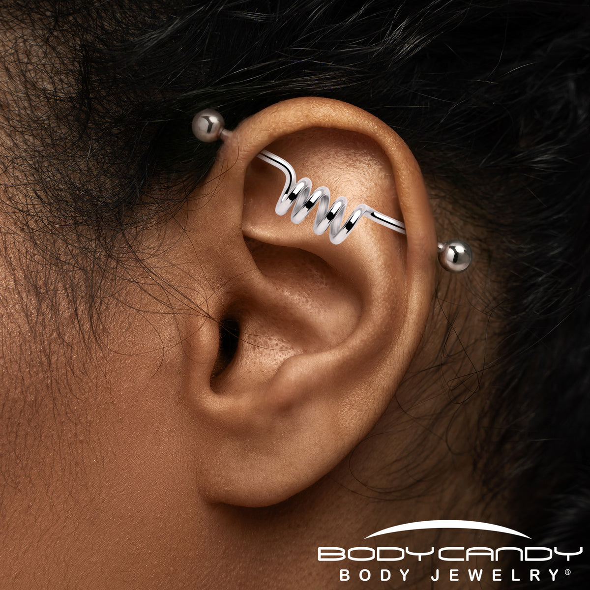 14G Internally Threaded Coil Project Bar 38mm