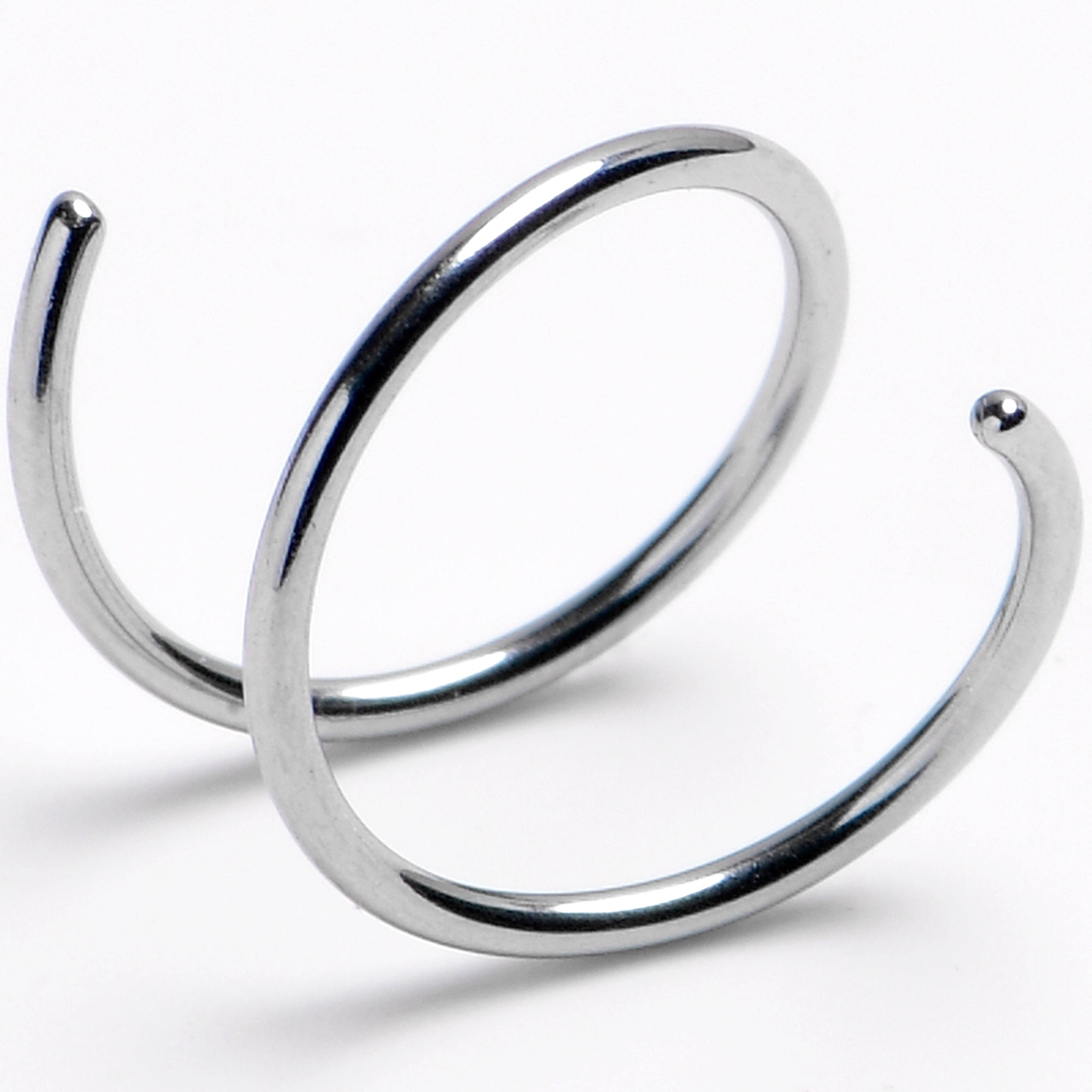 Spiral Nose Rings Double Hoop 20G