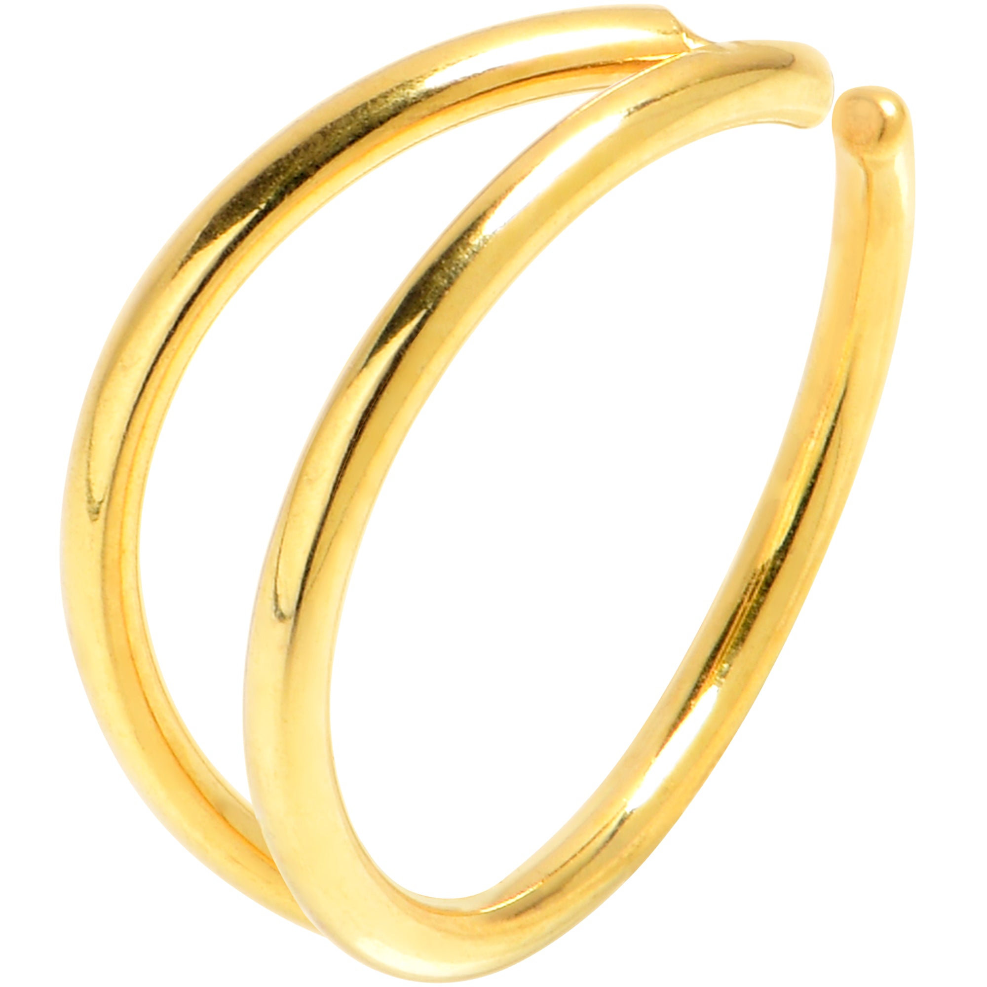 20G 5/16 Gold Tone Double Nose Hoop