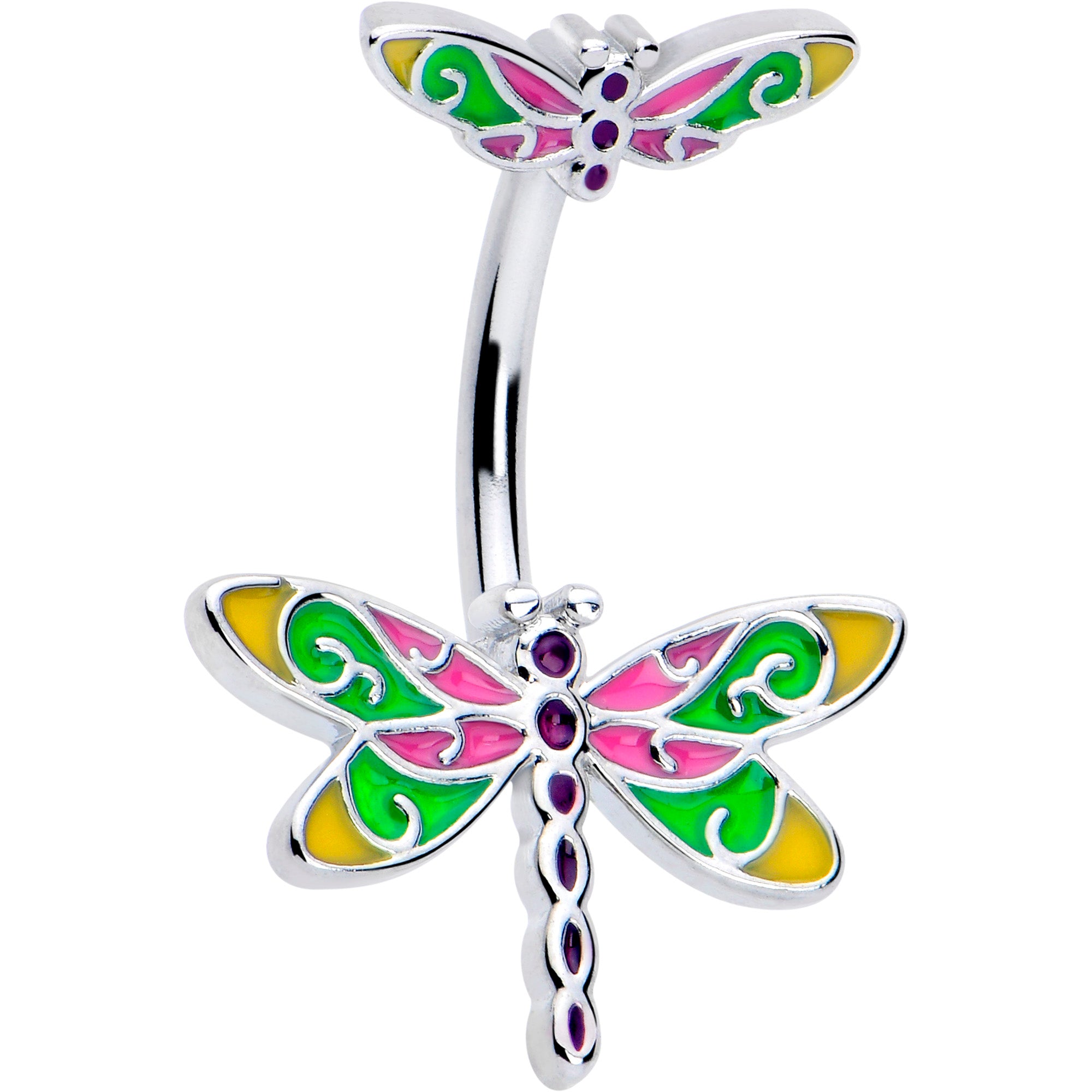 Dragonfly Colors Double Mount Belly Ring