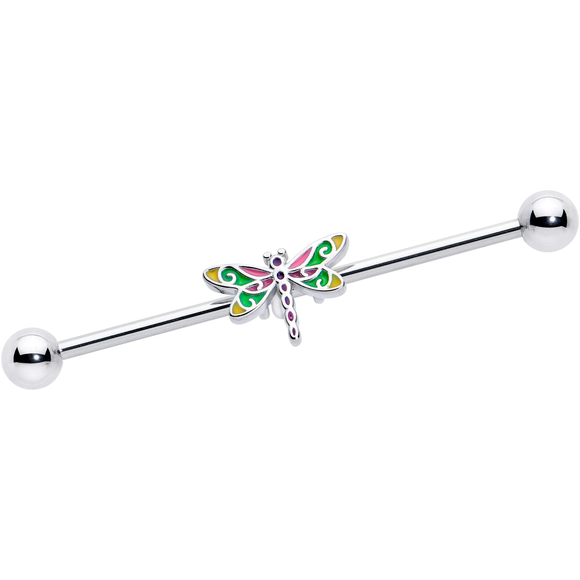 14G Dragonfly Colors Industrial Barbell 38mm