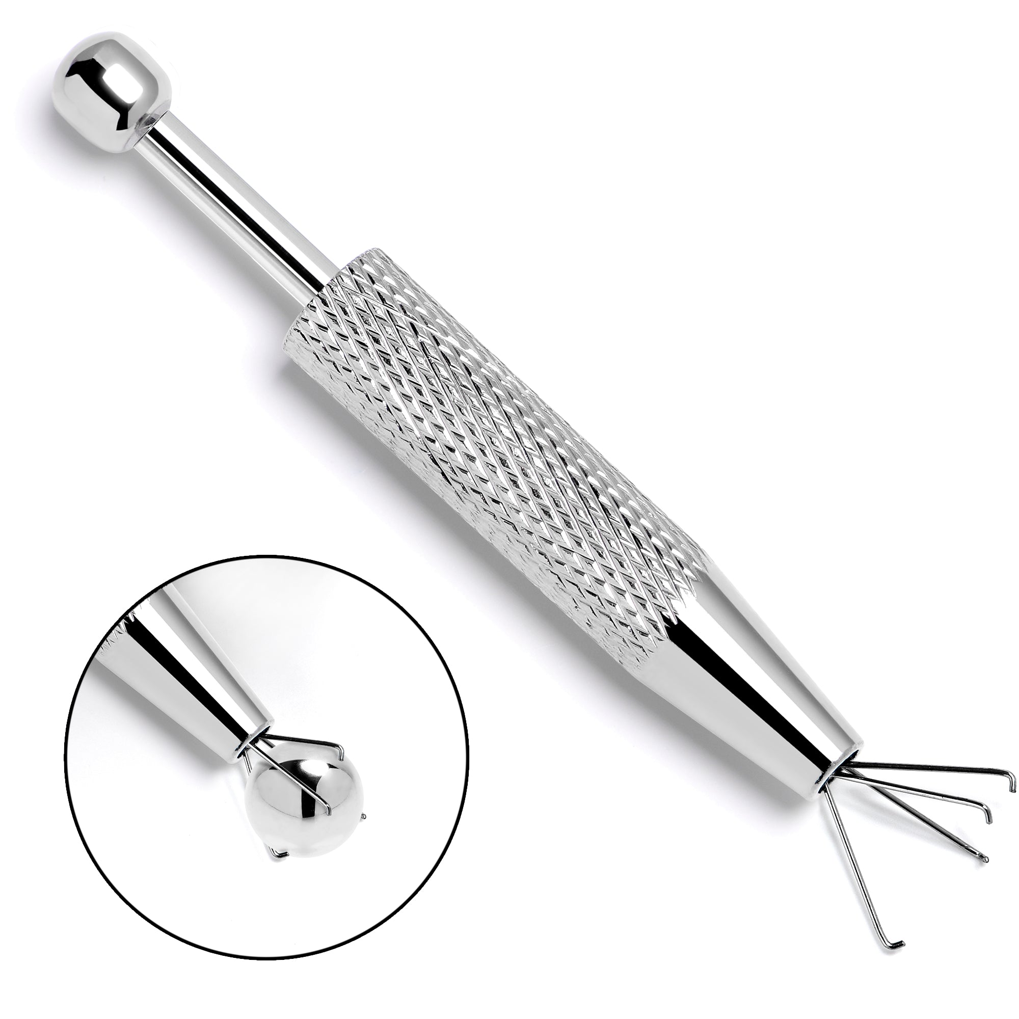 Stainless Steel Piercing Ball Grabber Tool 2.36 Inch Length