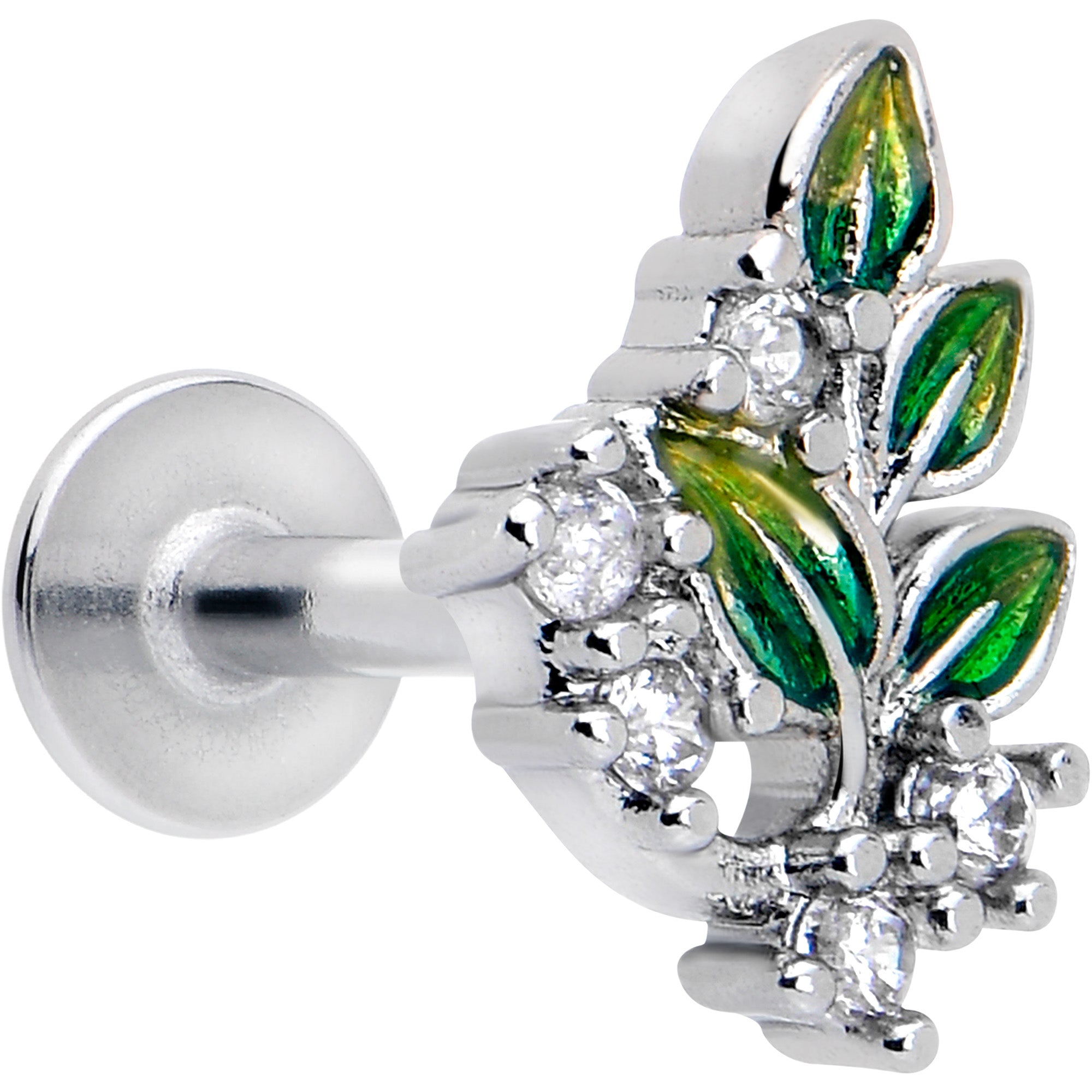 16 Gauge 1/4 Clear CZ Gem Cartilage Labret