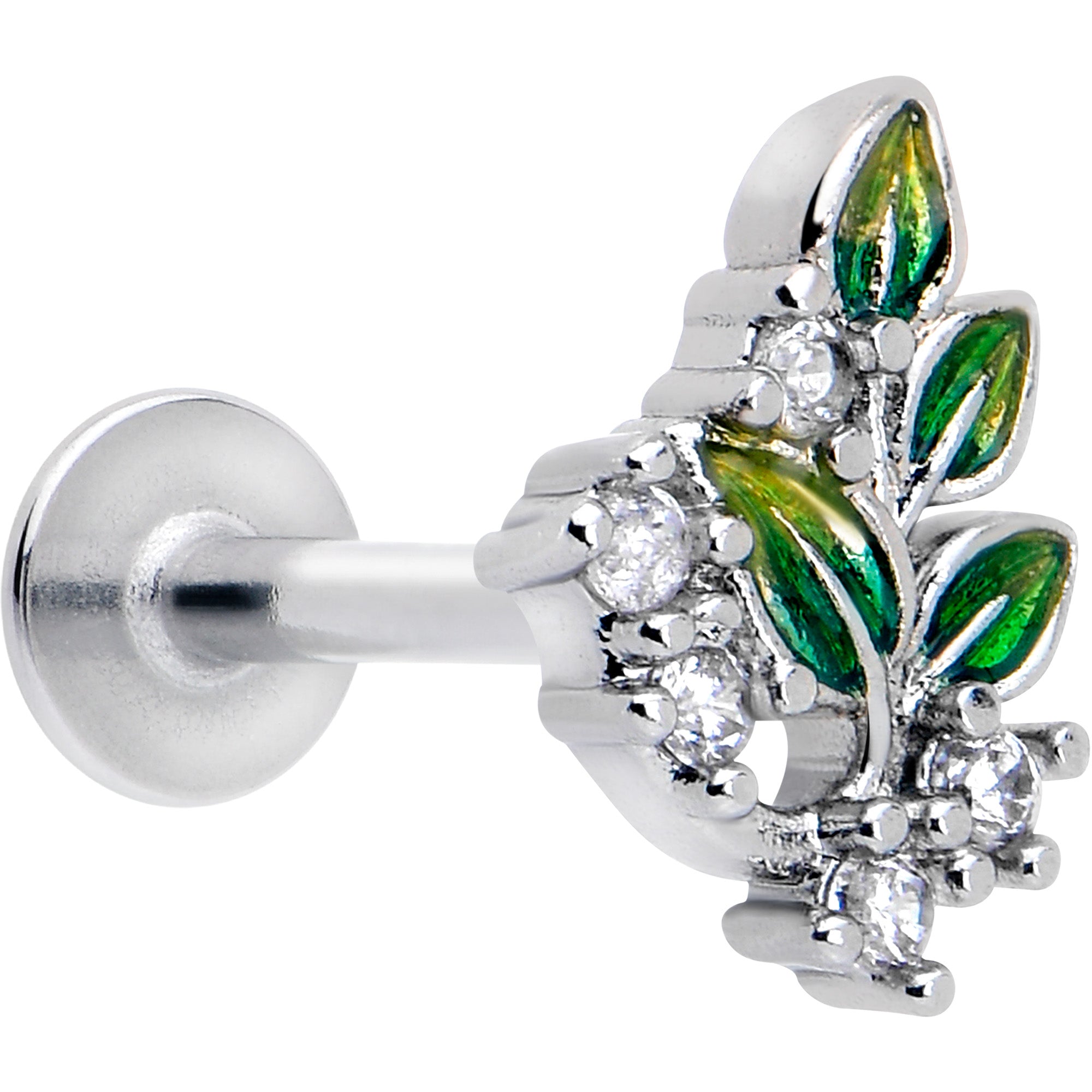 16 Gauge 5/16 Clear CZ Gem Labret Monroe Tragus