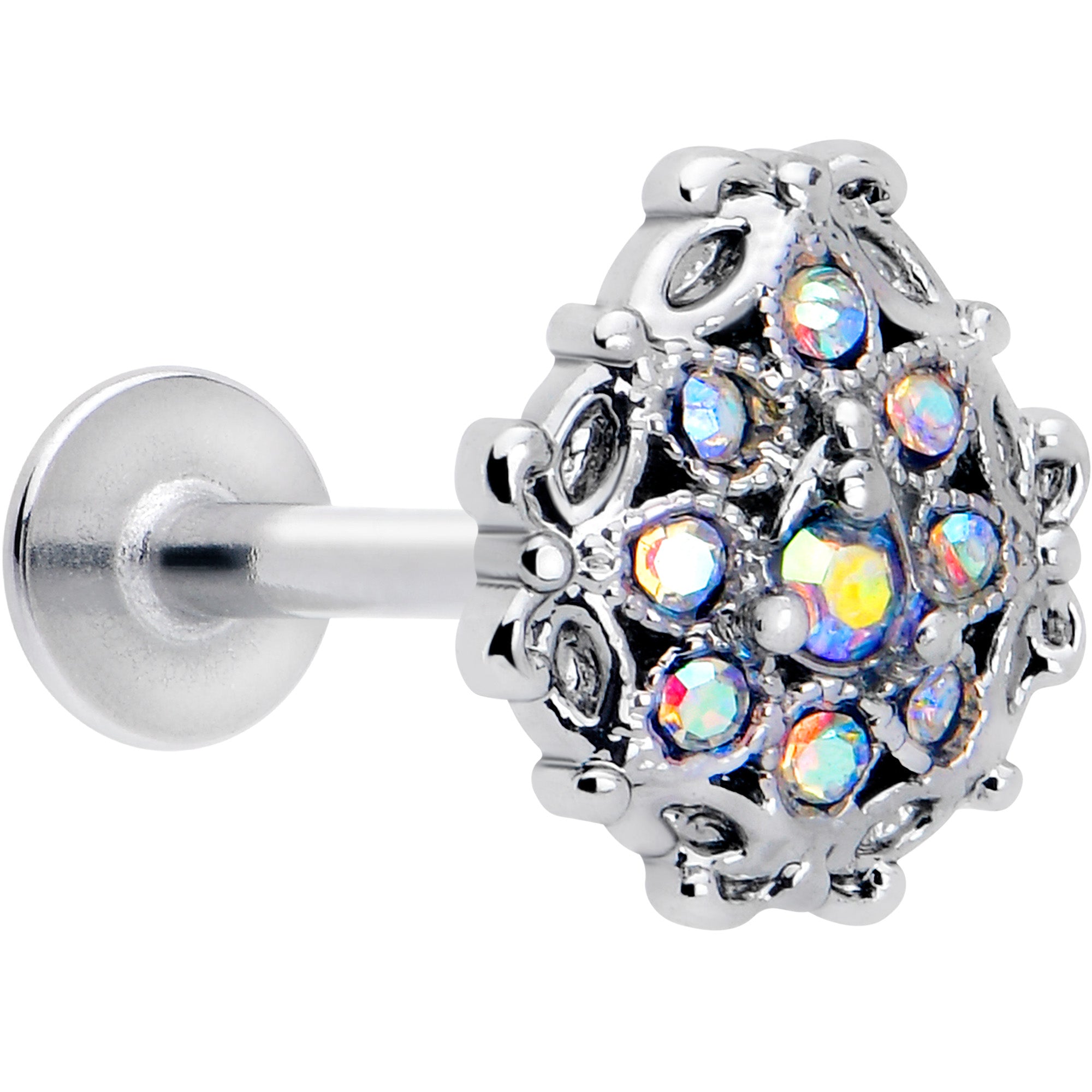 16 Gauge Aurora Gem Retro Sunburst Labret