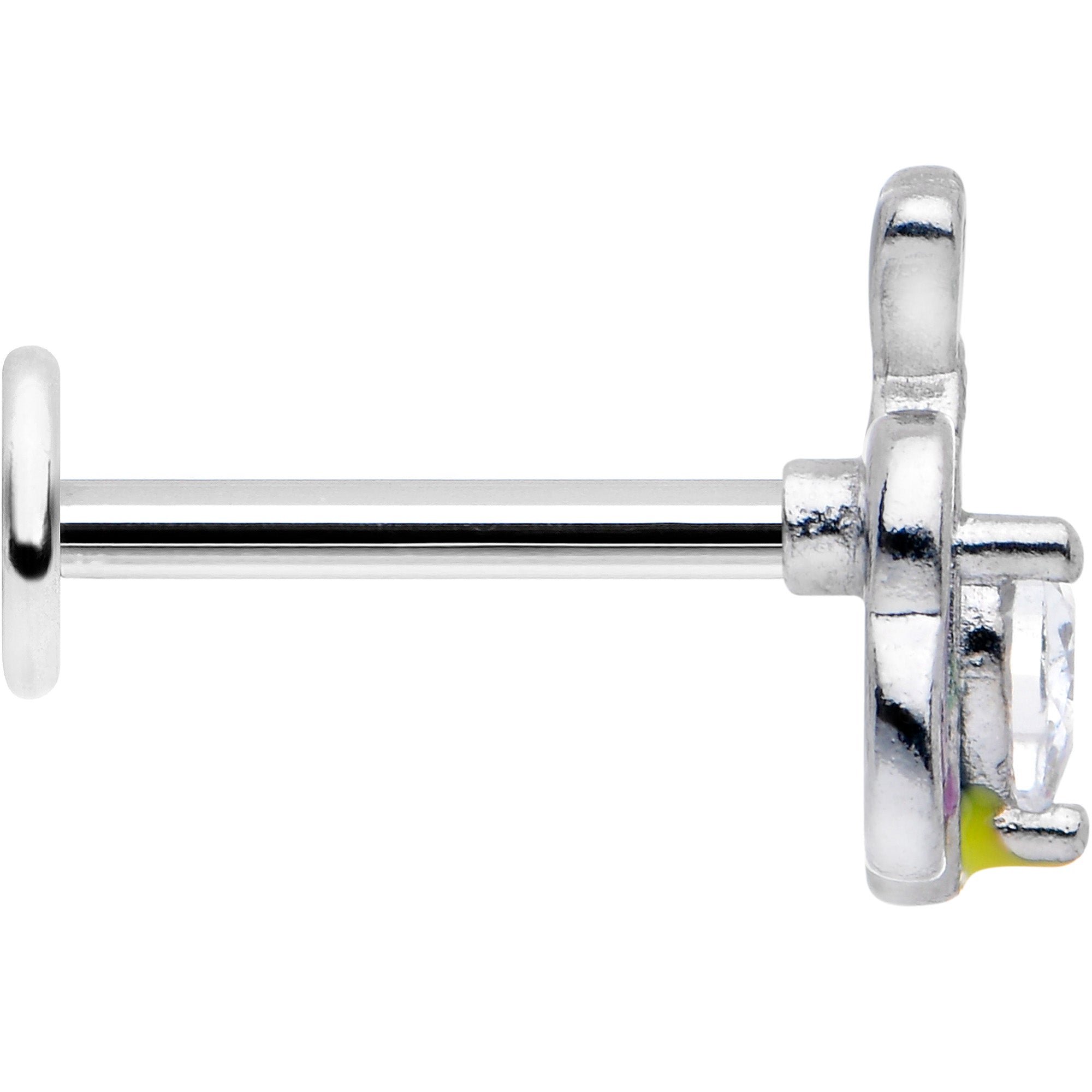 16G 5/16 Clear CZ Gem Butterfly Love Bug Labret Monroe Tragus