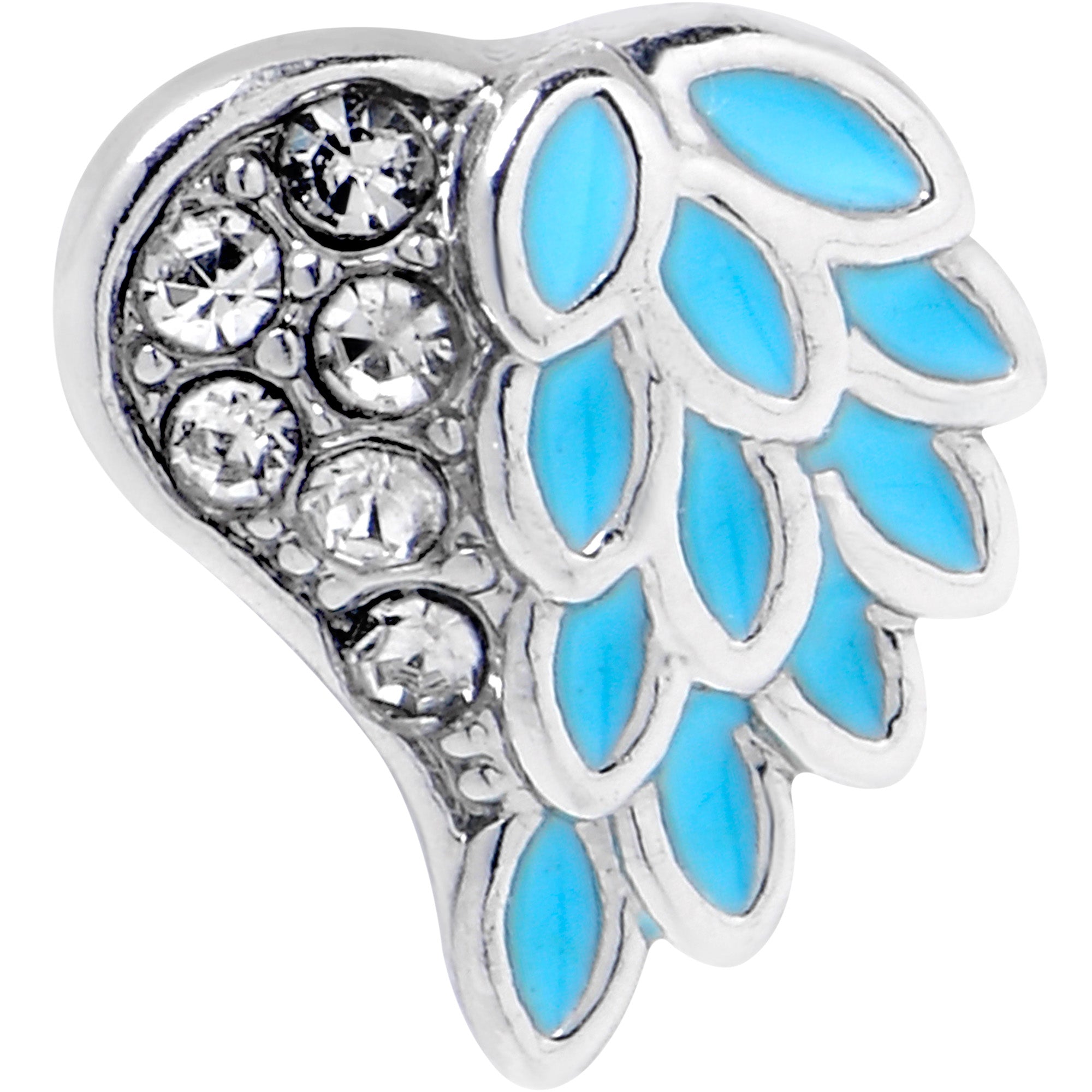 16G 5/16 Clear Gem Heavenly Heart Angel Wing Blue Labret Tragus