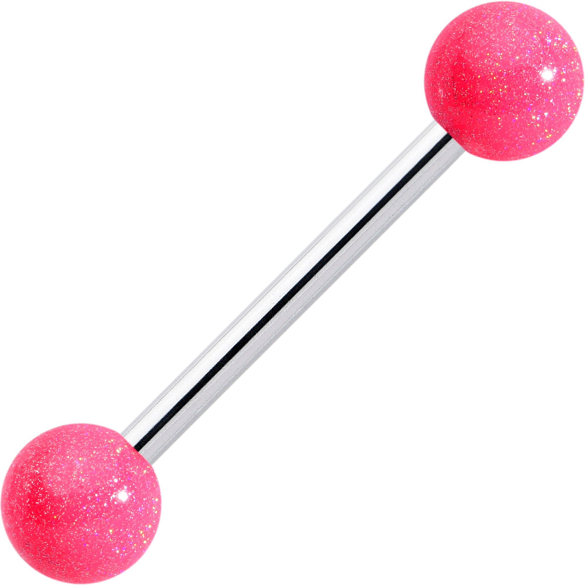 Pastel Shimmer Pink Ends Barbell Tongue Ring