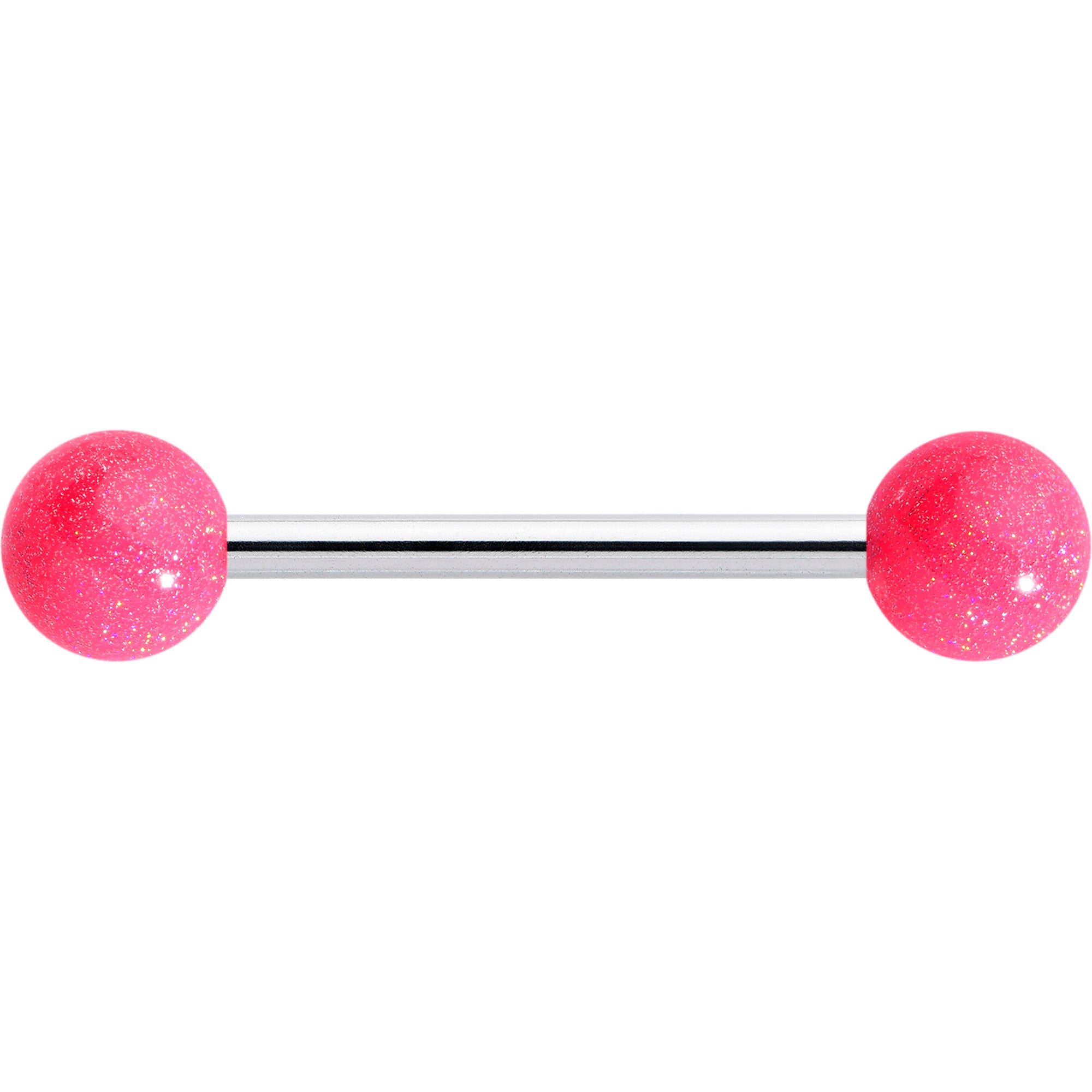 Pastel Shimmer Pink Ends Barbell Tongue Ring
