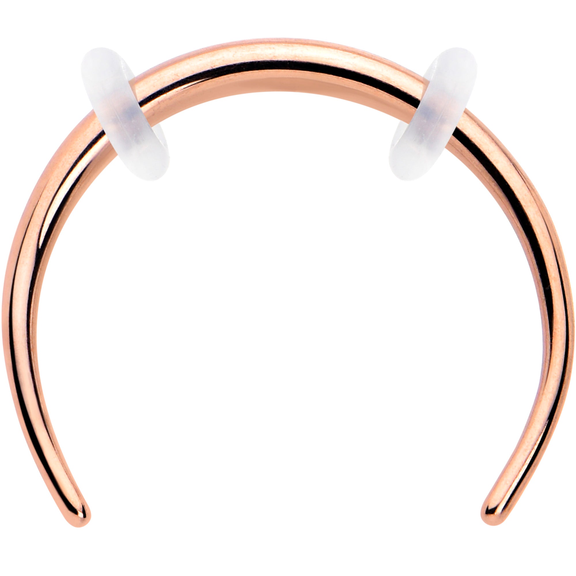 16G 3/8 Rose Gold Tone Pincher Crescent Taper