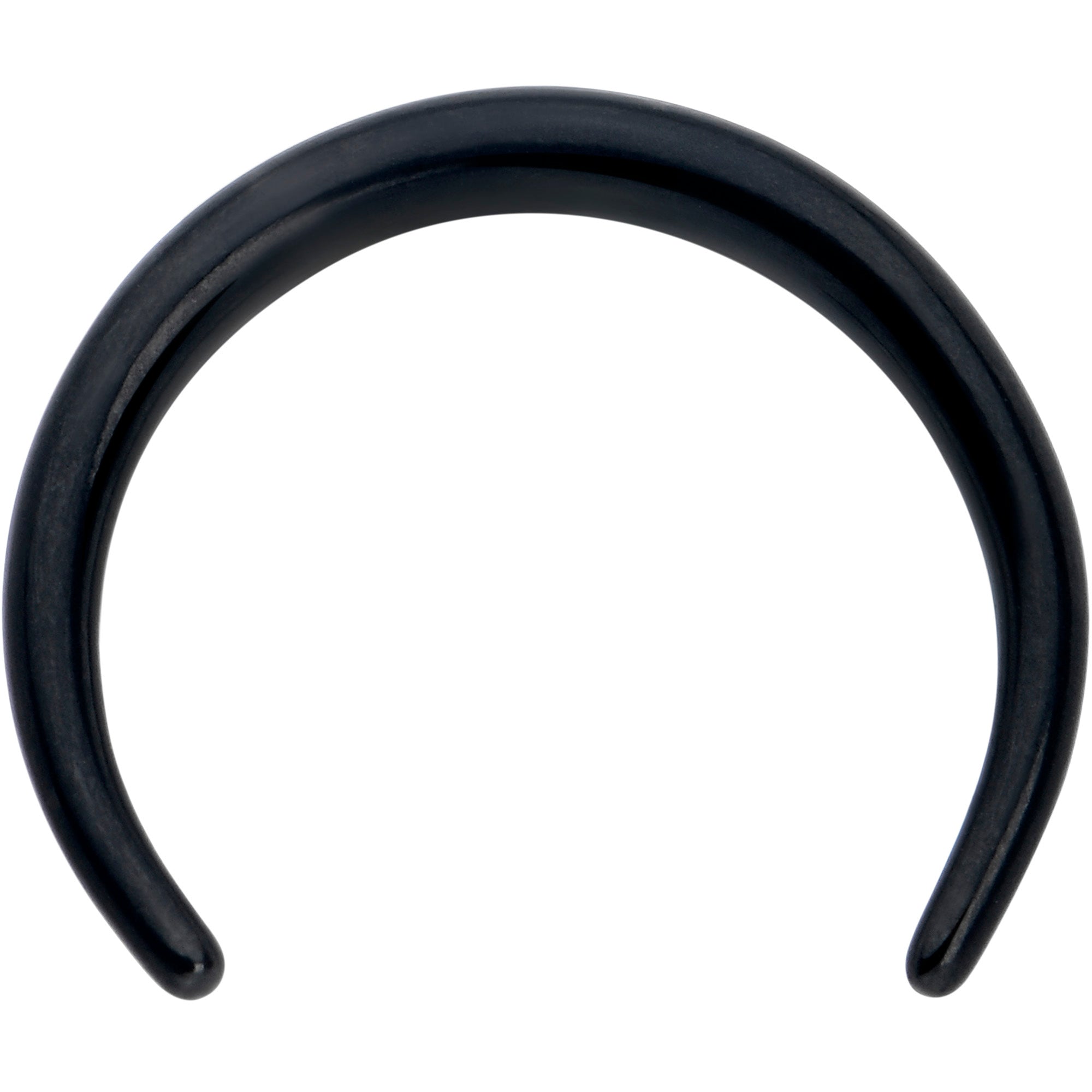 14G 3/8 Black Pincher Crescent Taper