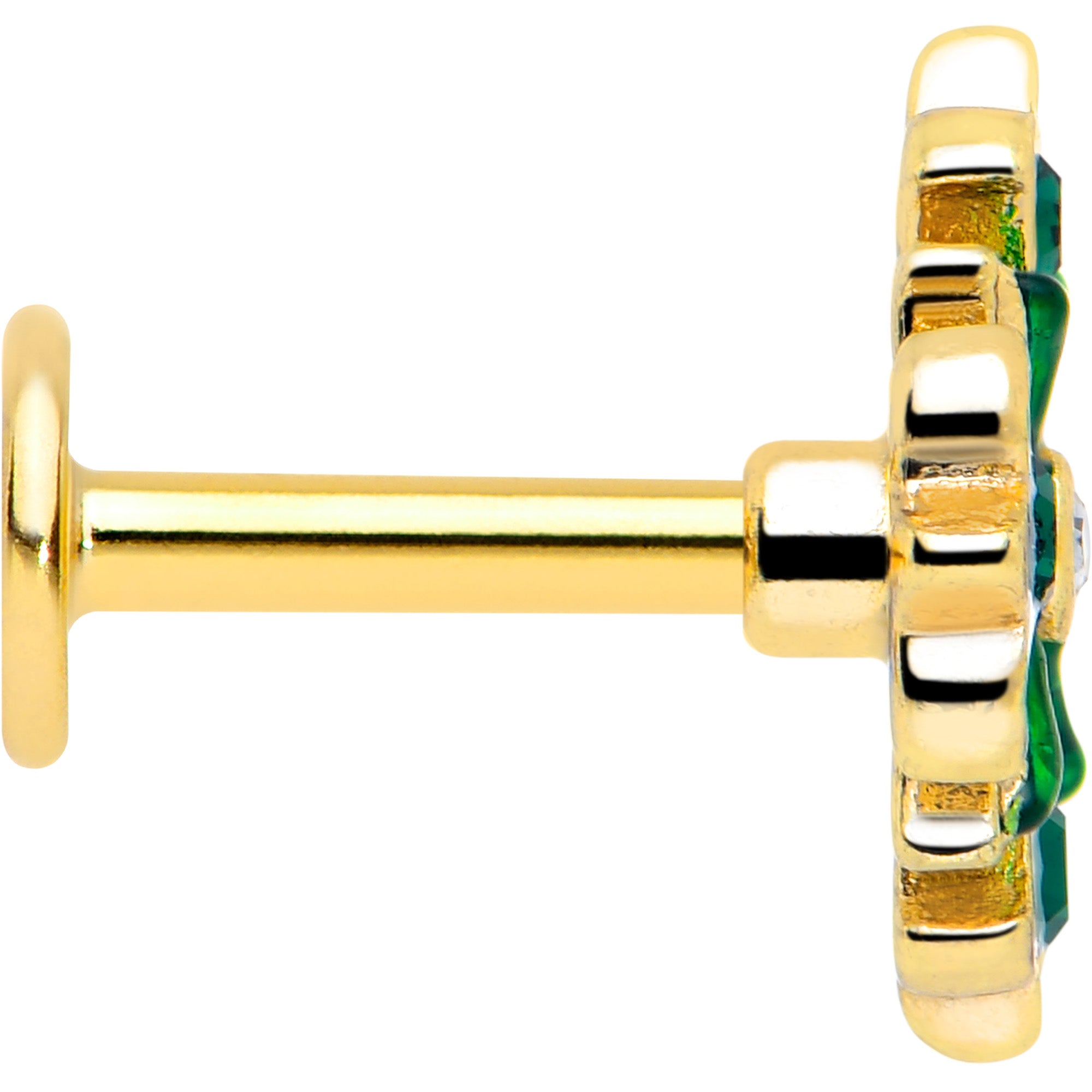 16 Gauge Gold Tone Flower Wreath Flatback Stud