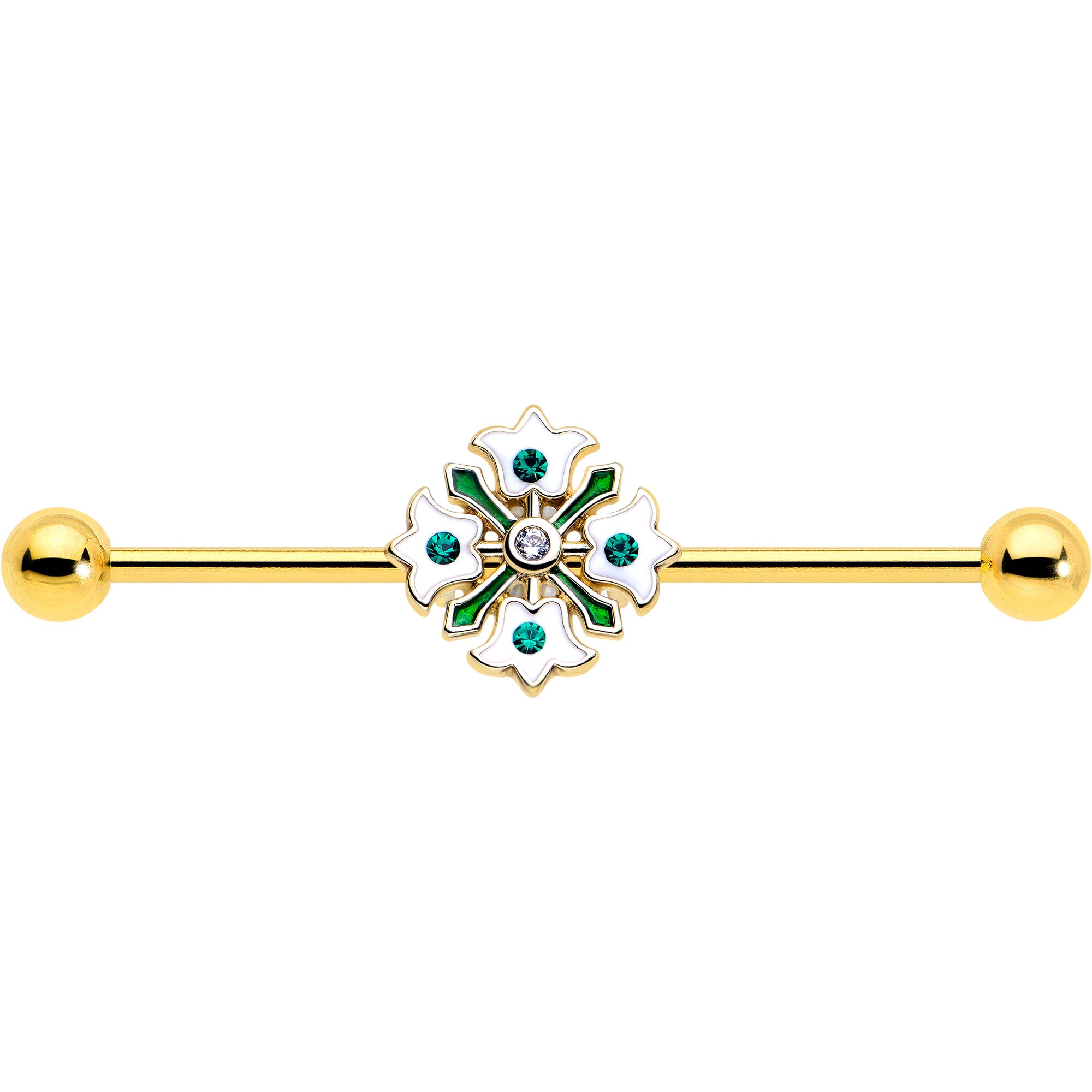 38mm Flower Wreath Industrial Barbell Jewelry