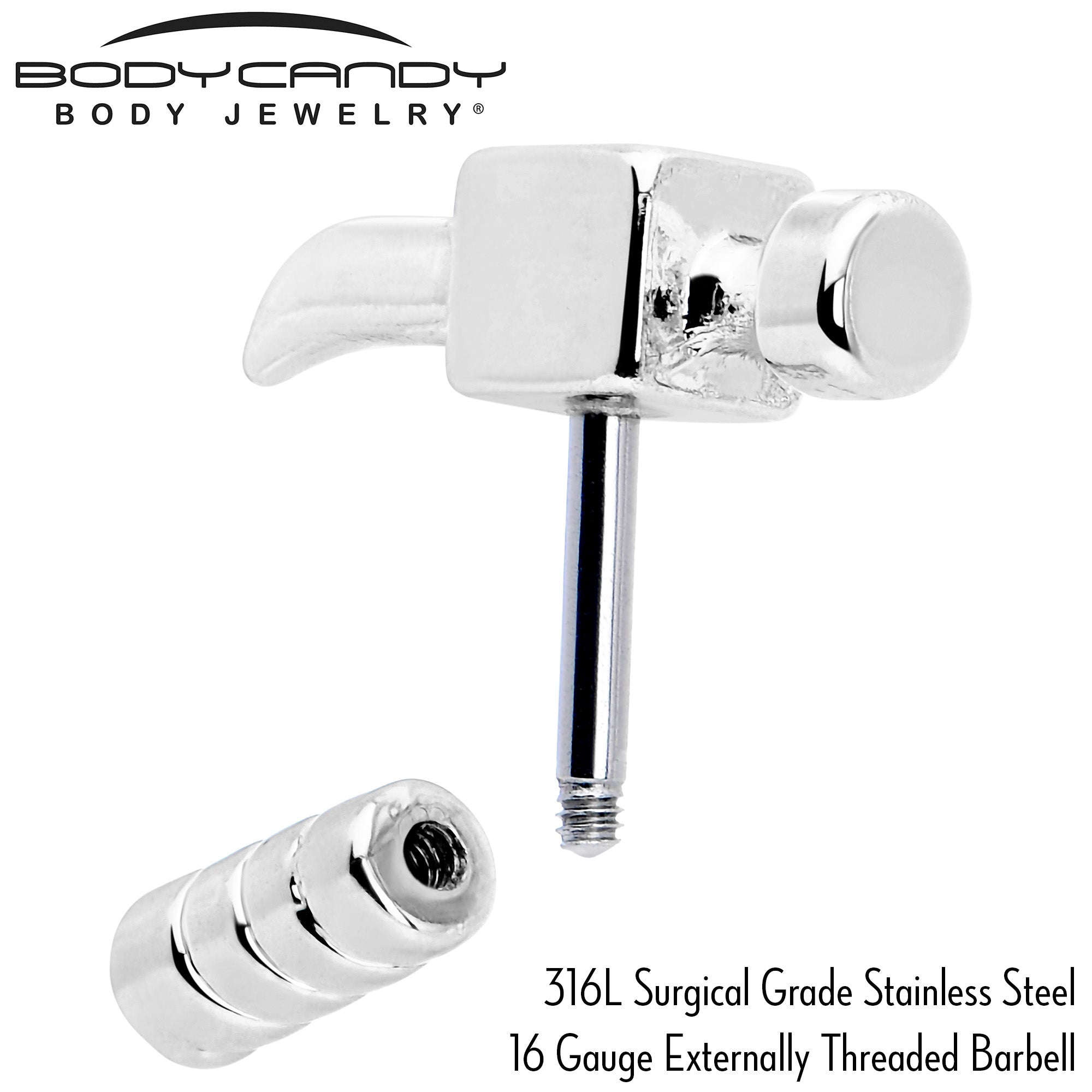 16G 1/4 Optical Illusion Hammer Cartilage Tragus Earring