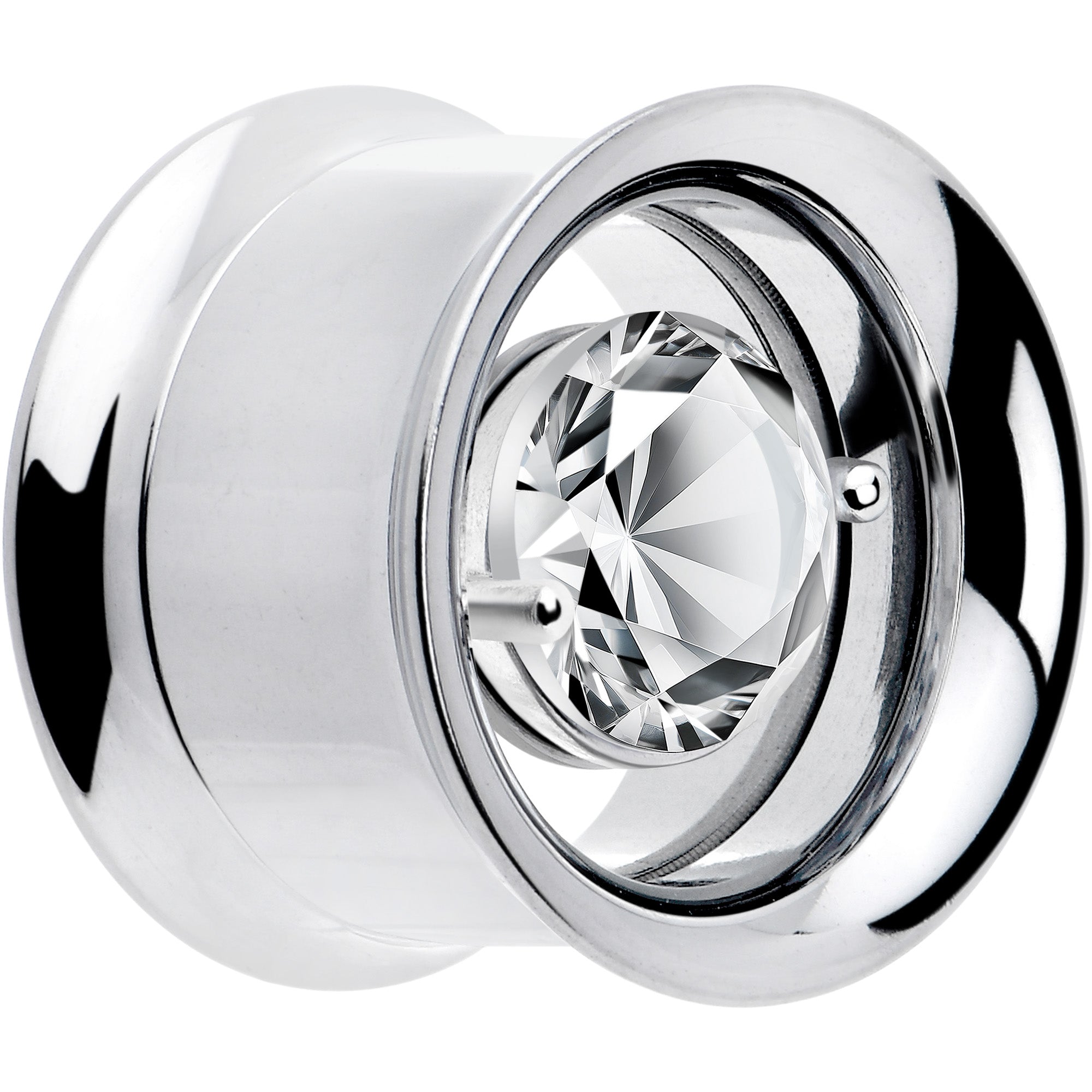 Floating Gem Tunnel Plugs with Screw Fit - Size Range 8mm to 16mm