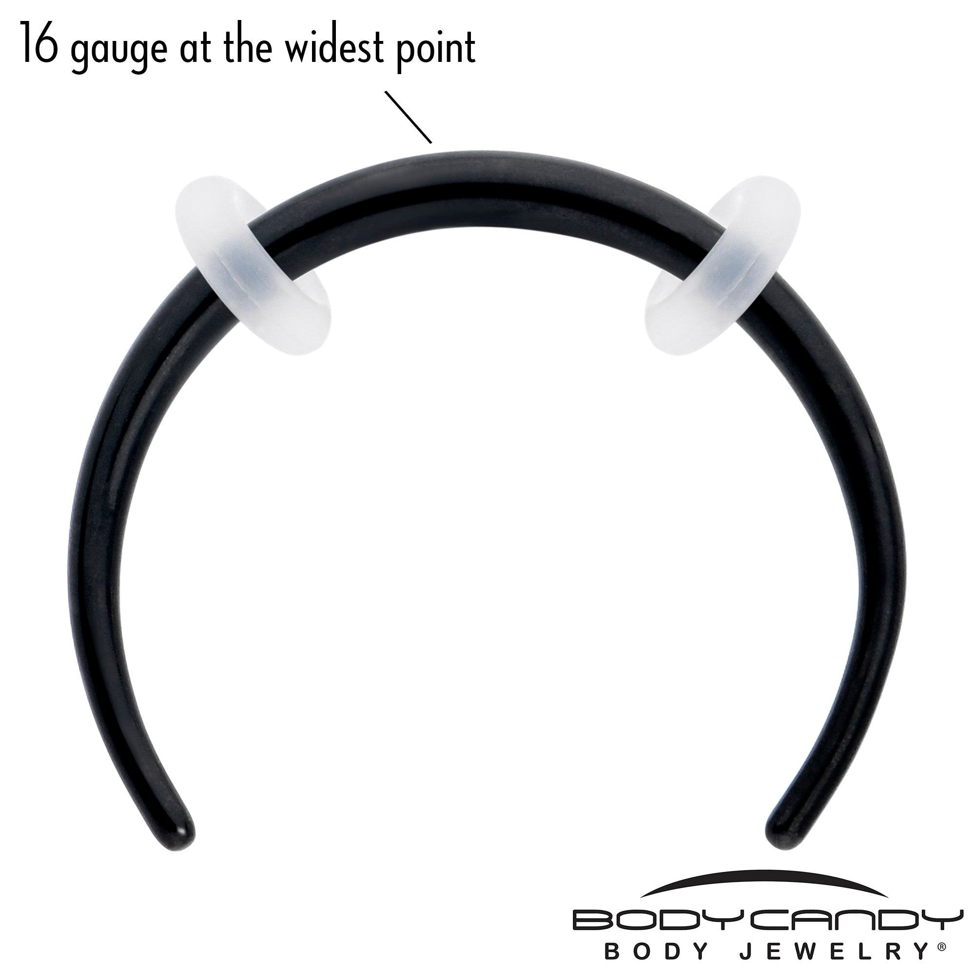 16G 3/8 Black Pincher Crescent Taper