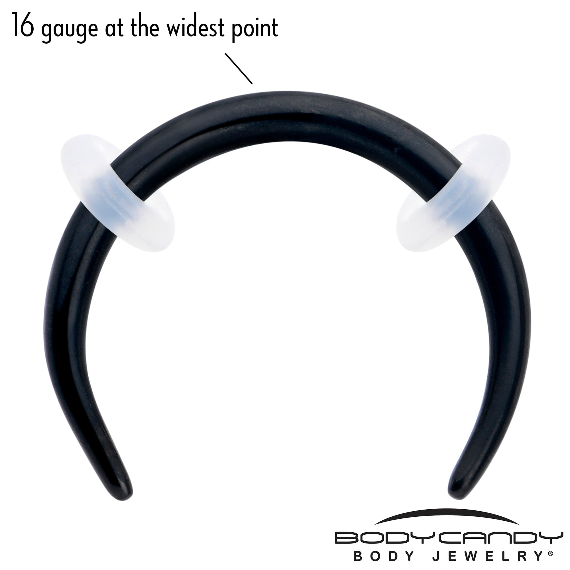 16G 5/16 Black Pincher Crescent Taper