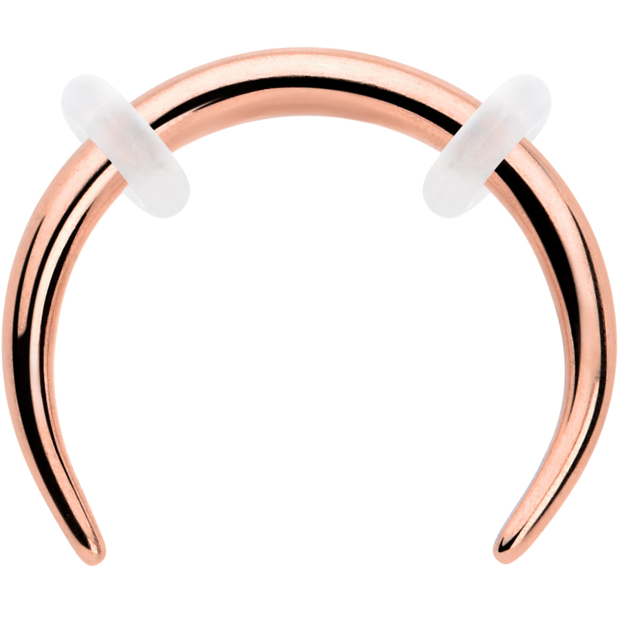 16G 5/16 Rose Gold Tone Pincher Crescent Taper