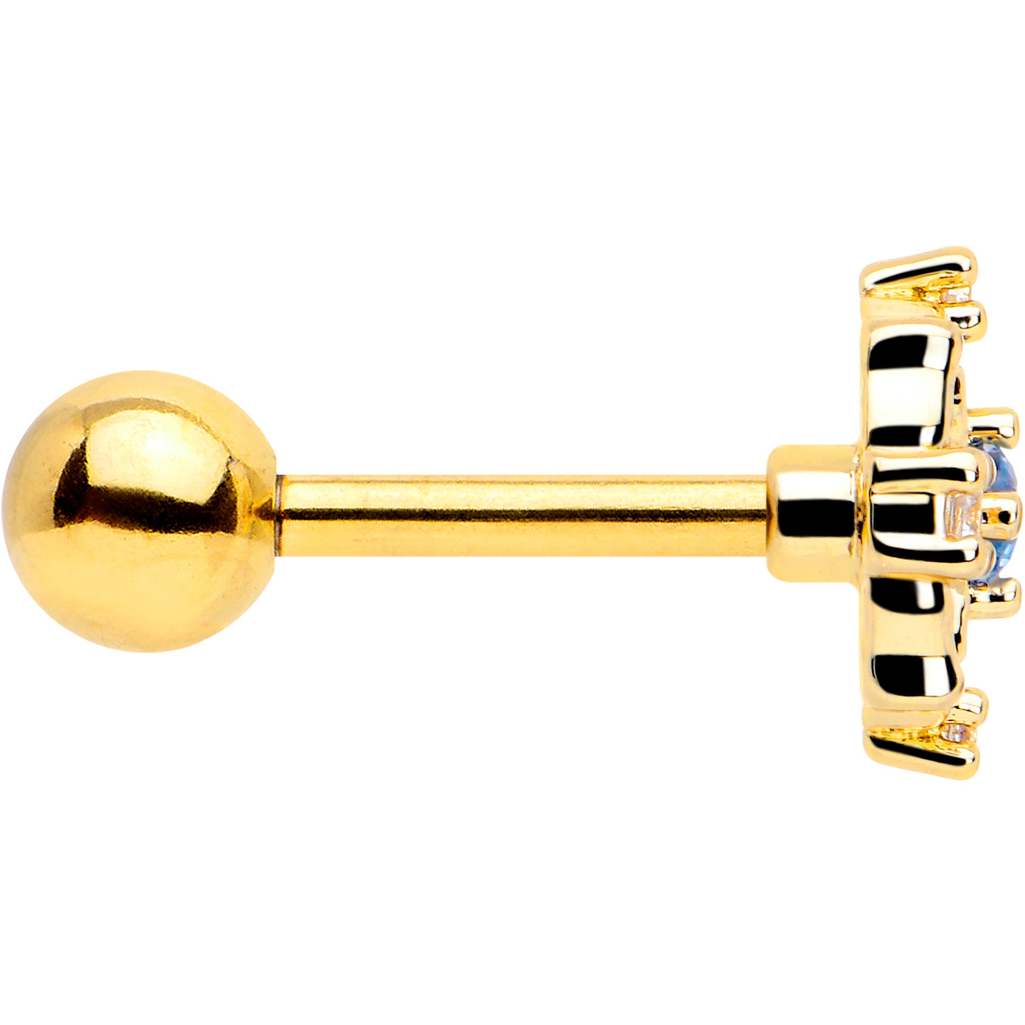 blue cubic zirconia flower cartilage earring