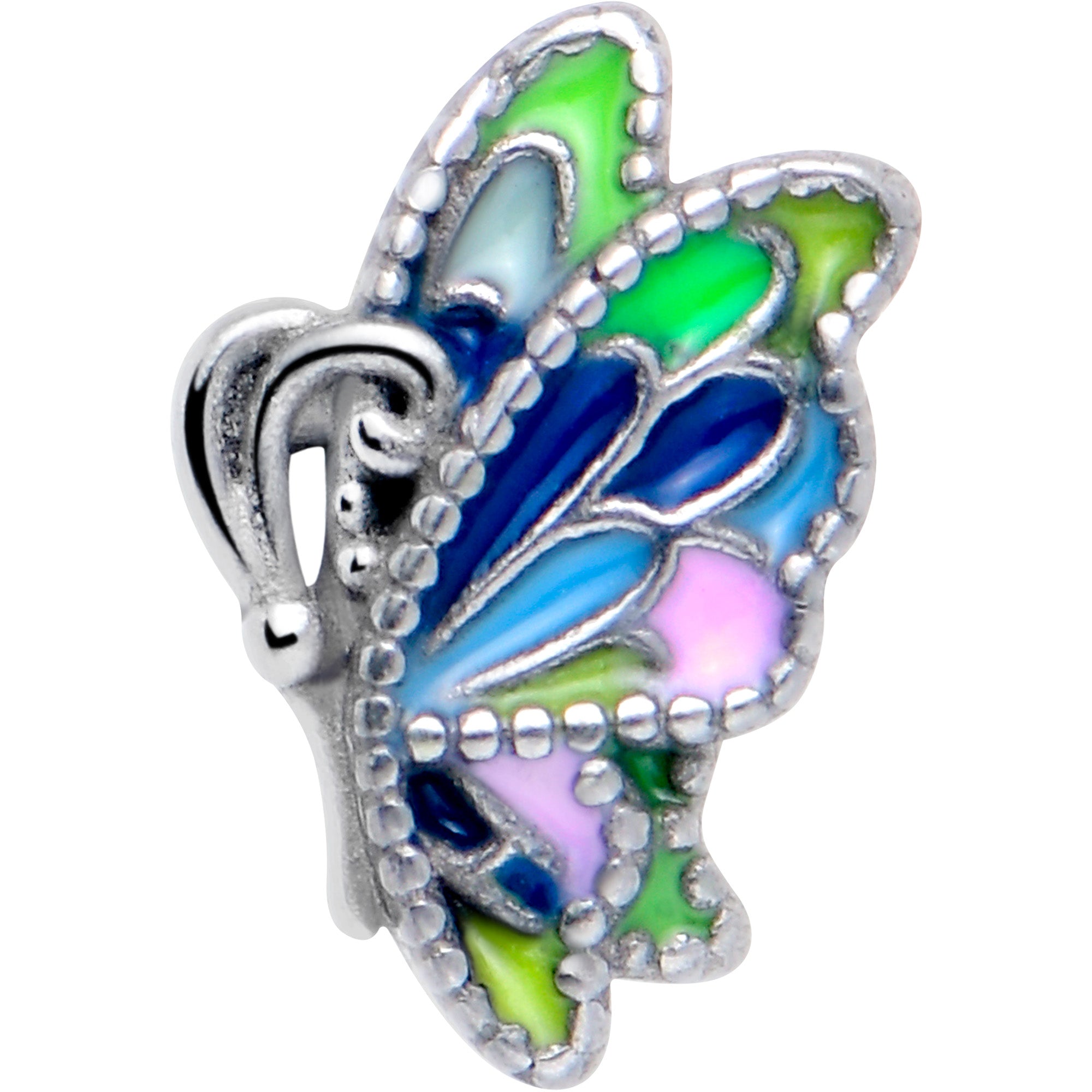 profile butterfly pastel barbell tongue jewelry