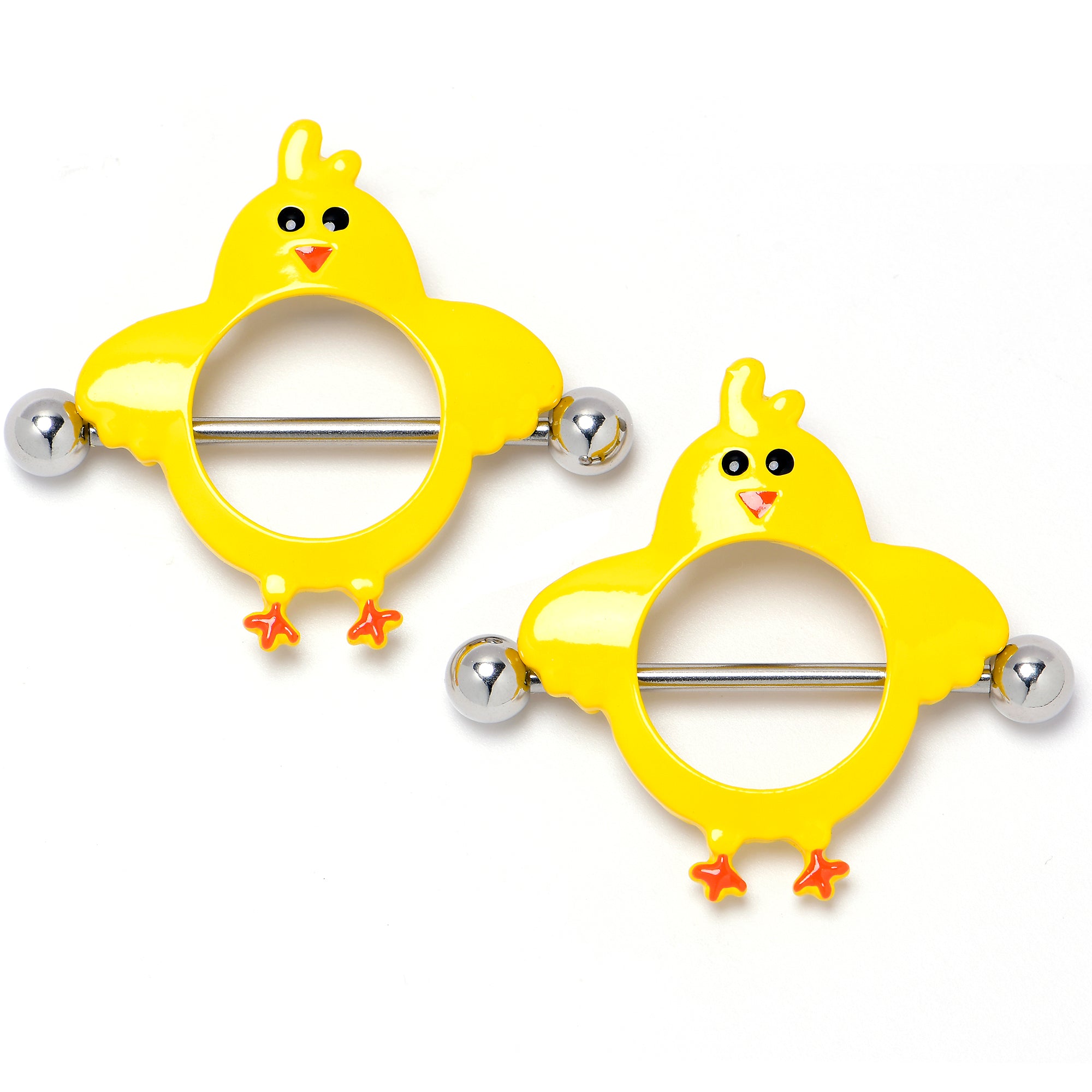 14G 9/16 Little Yellow Chicks Nipple Shield Set