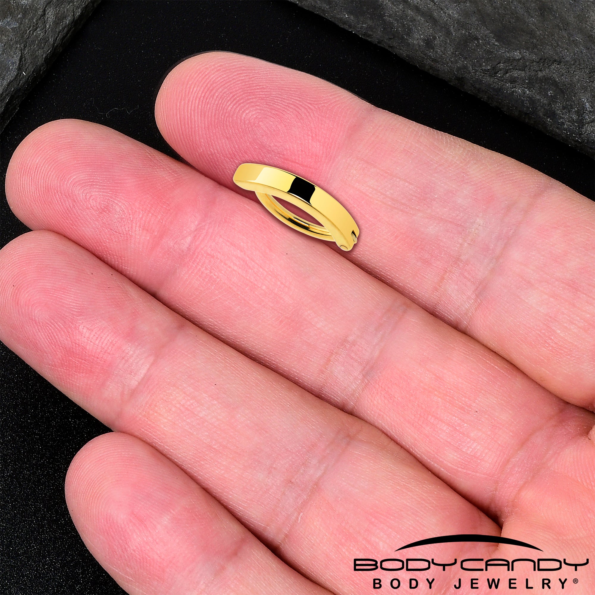 simple style belly button ring in gold