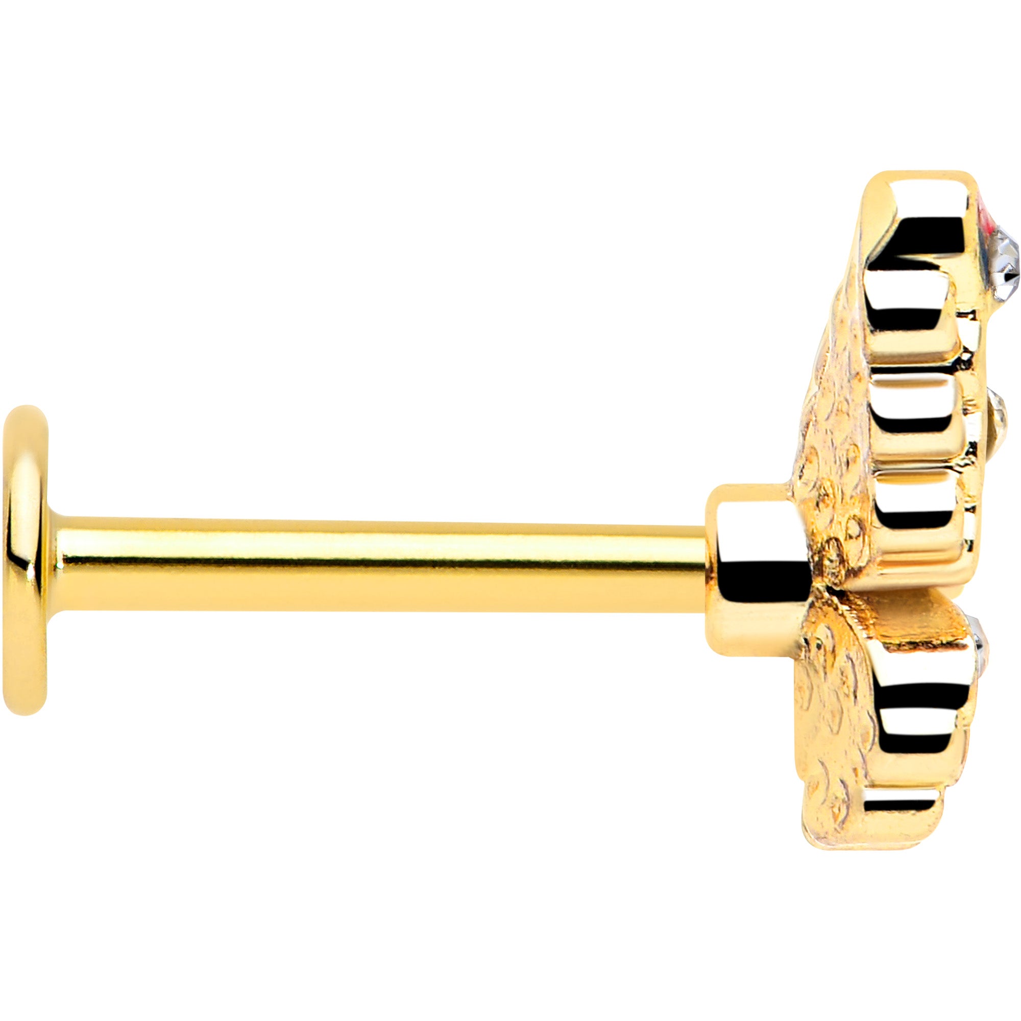 Tragus piercing butterfly labret stud