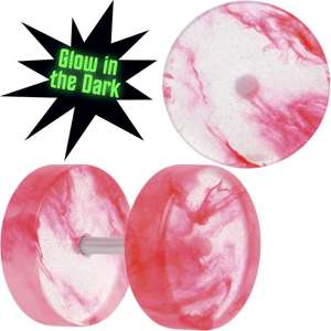 2 Gauge Purple Glow in the Dark Two Tone Cheater Plug Set