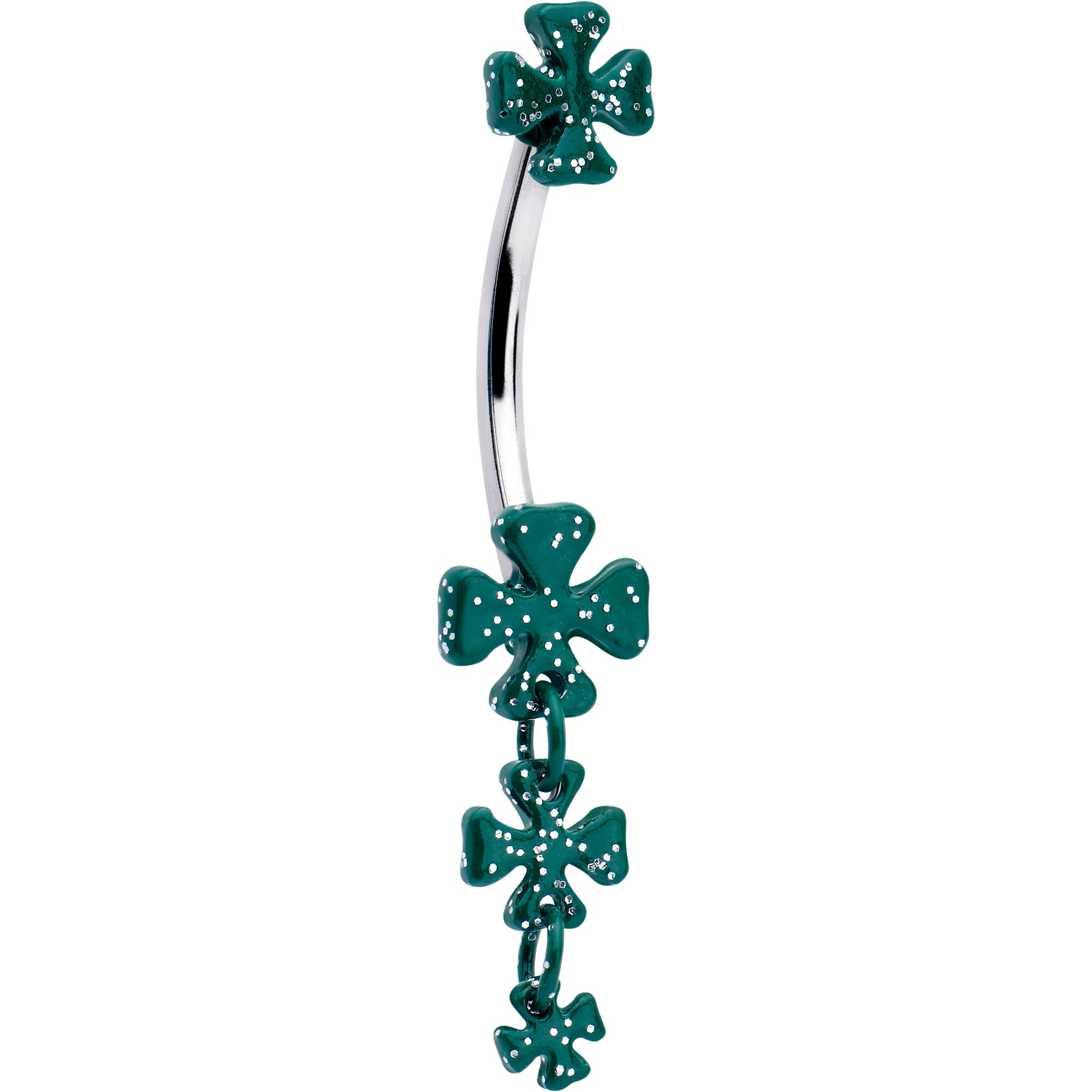 Polka Dot Shamrock St Patricks Belly Ring